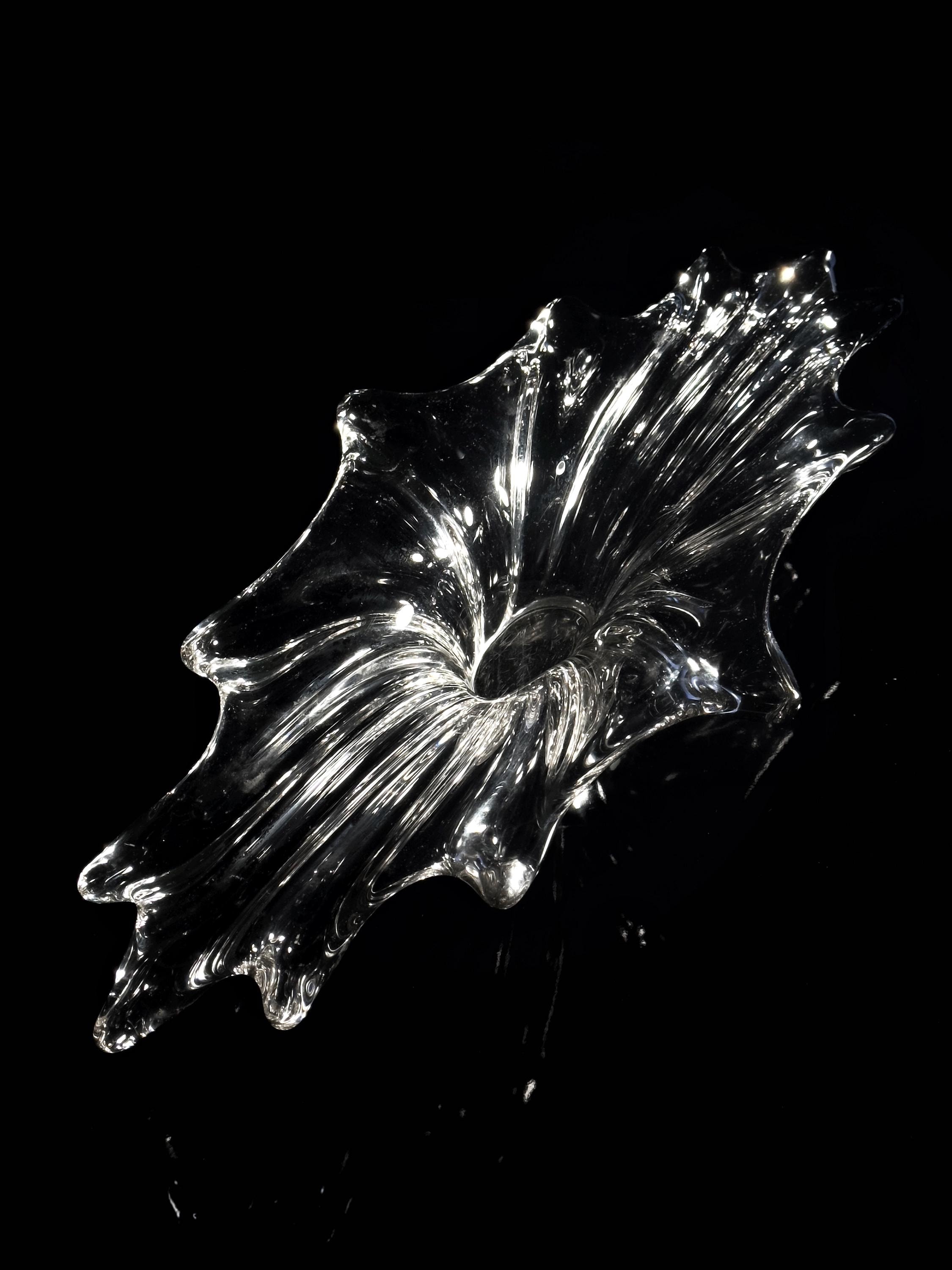 Vintage Schale Murano Kristallglas 70er Jahre