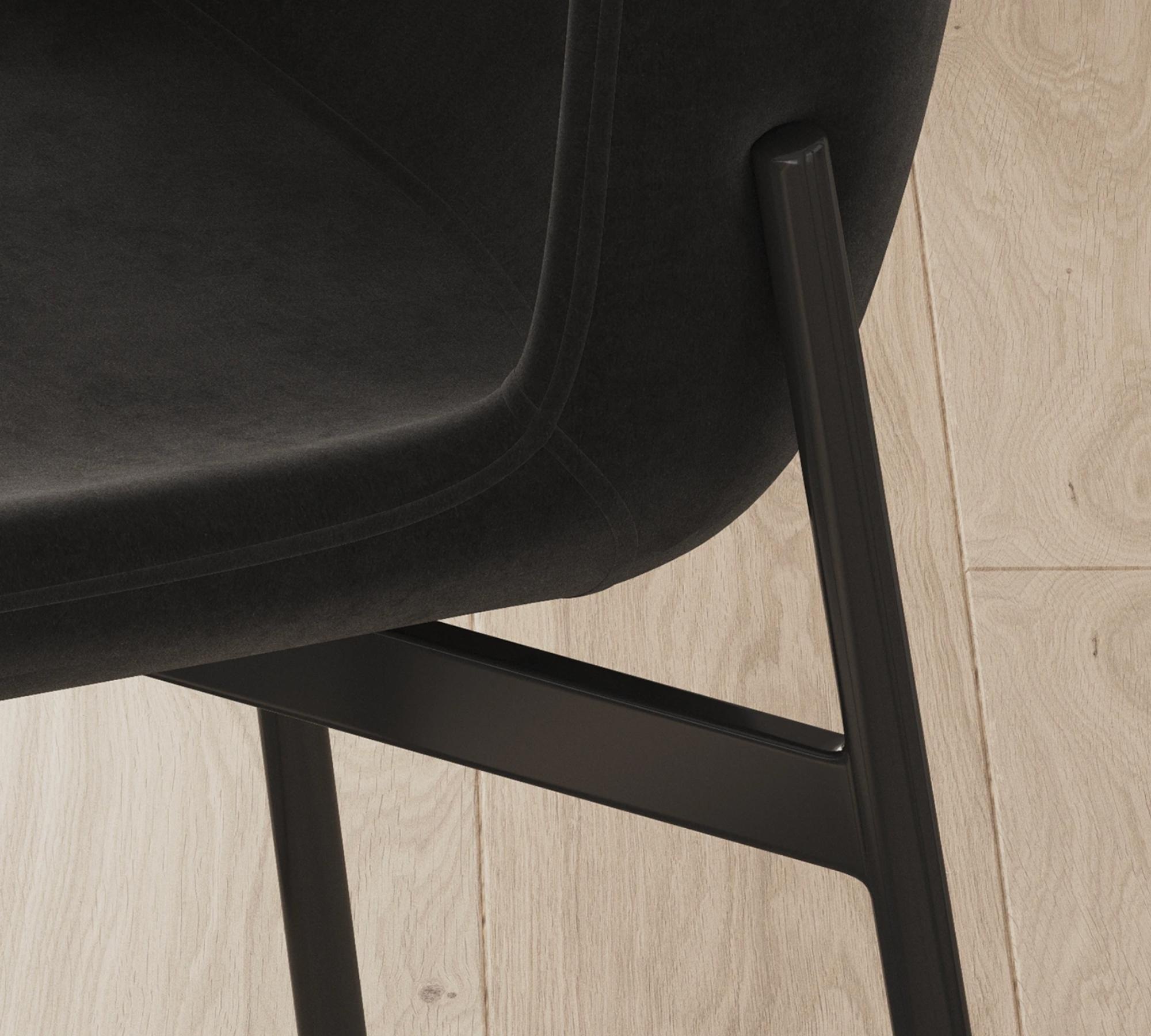 2x Dining chair velvet black