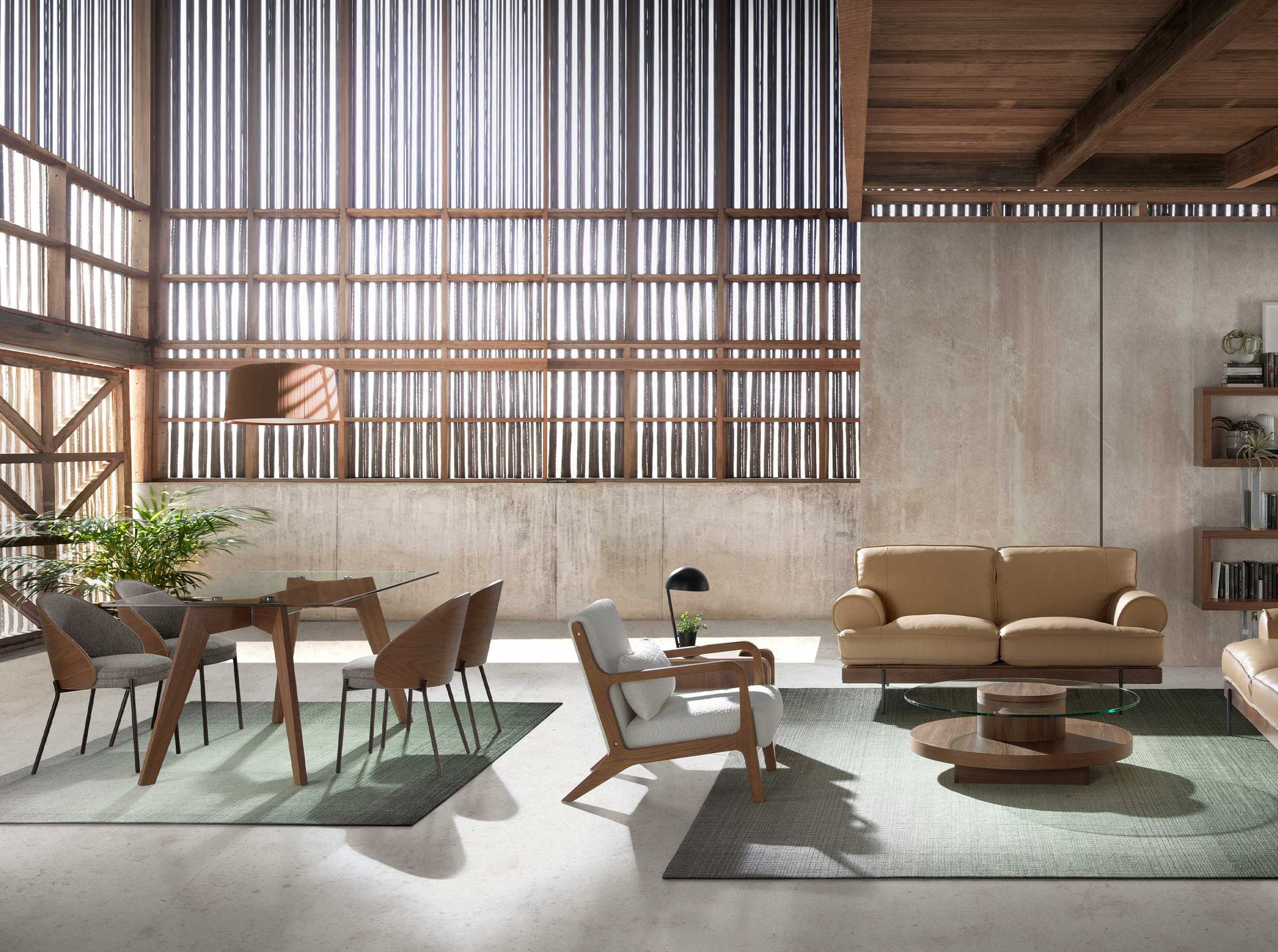 Esszimmerstuhl Textil Nussbaum Grau