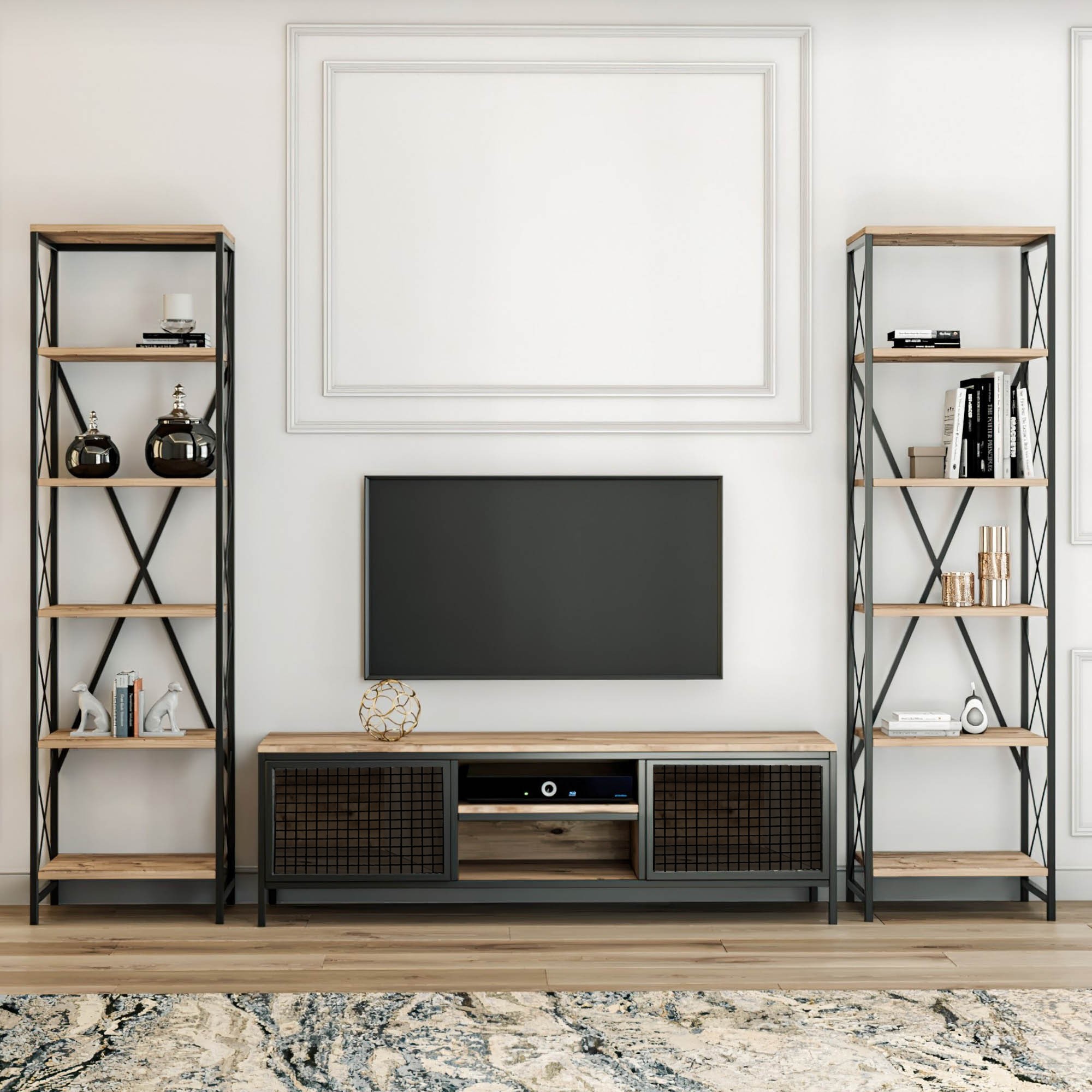 Maxim TV-Schrank Holzfurnier Schwarz