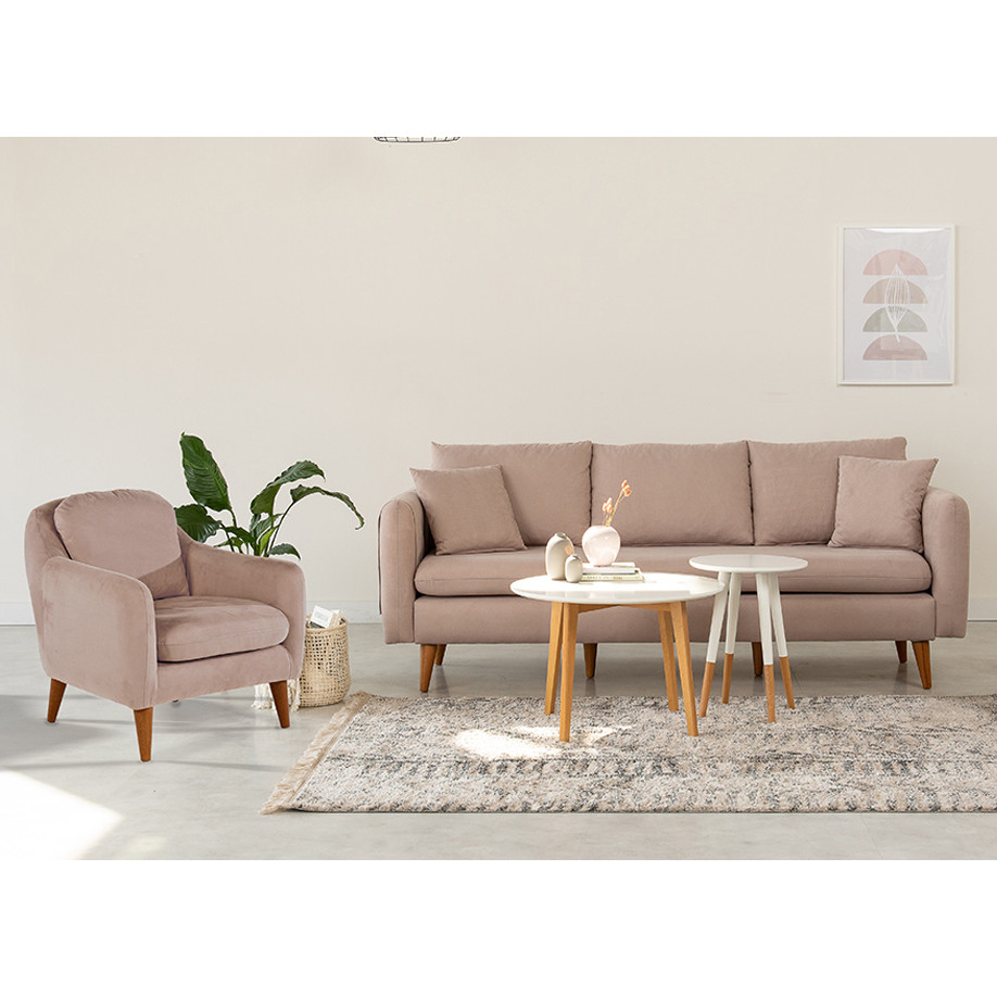 Sofia Sofa Set Holz Stone