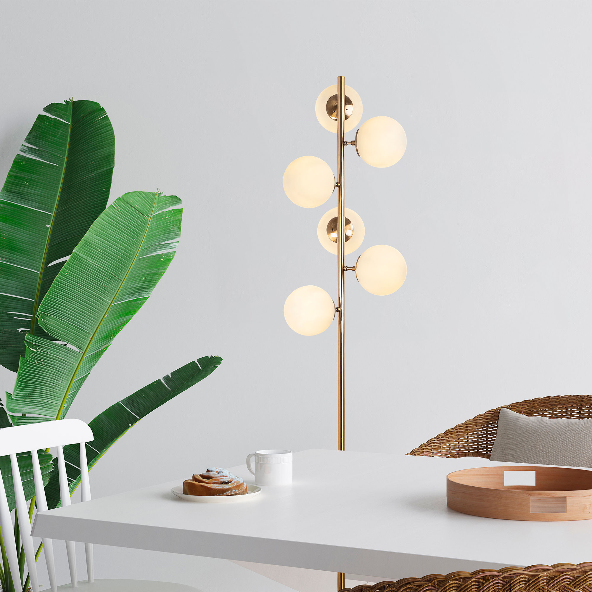 6-Burner Floor lamp Fazli 10510 Metal Glass Gold