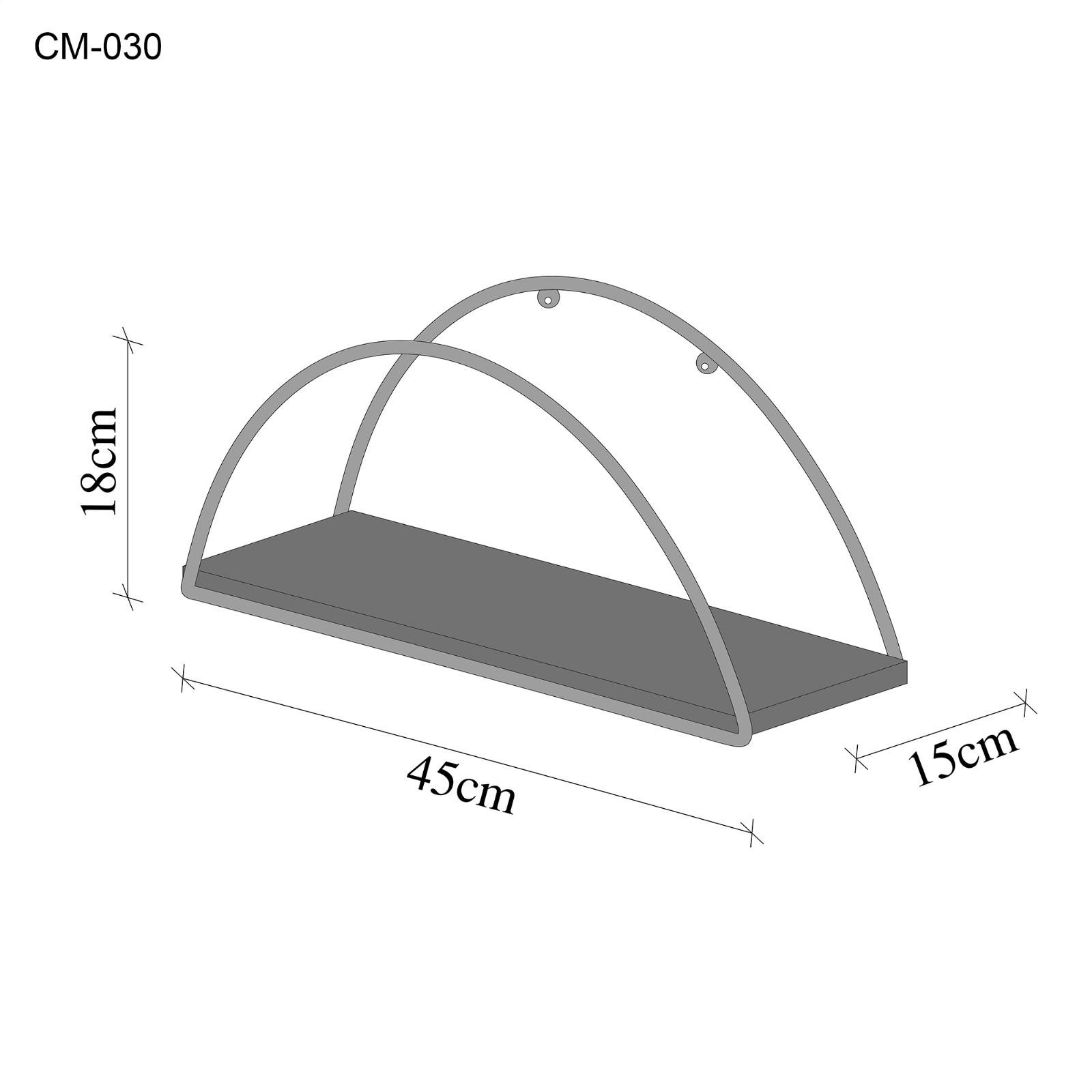 Decorative wall shelf wood veneer gold brown