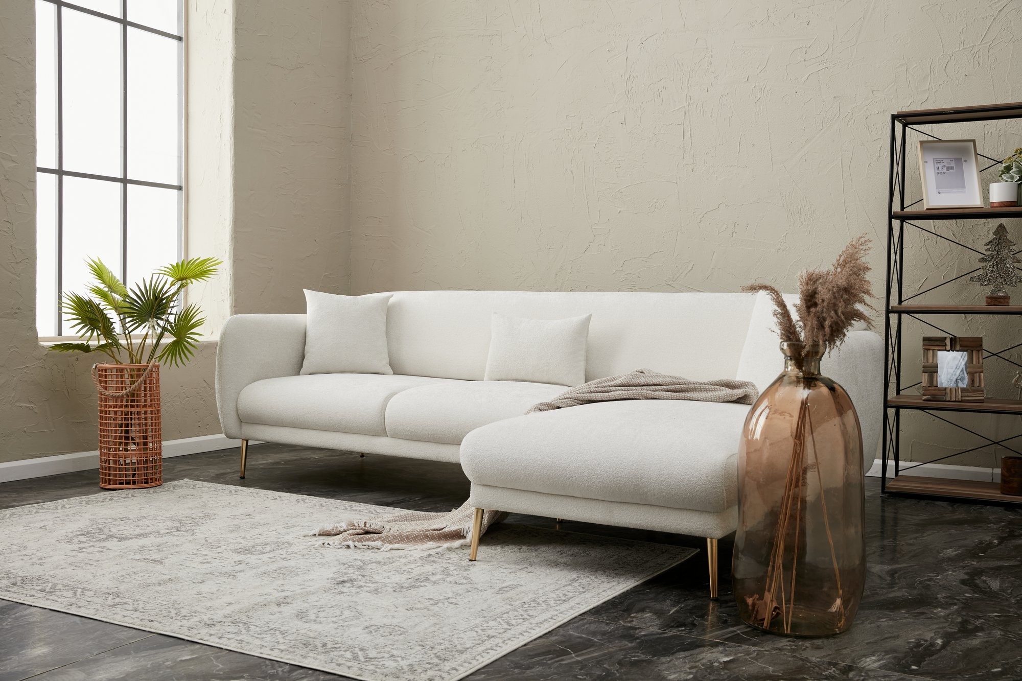 Simena Sofa Récamiere Rechts Creme