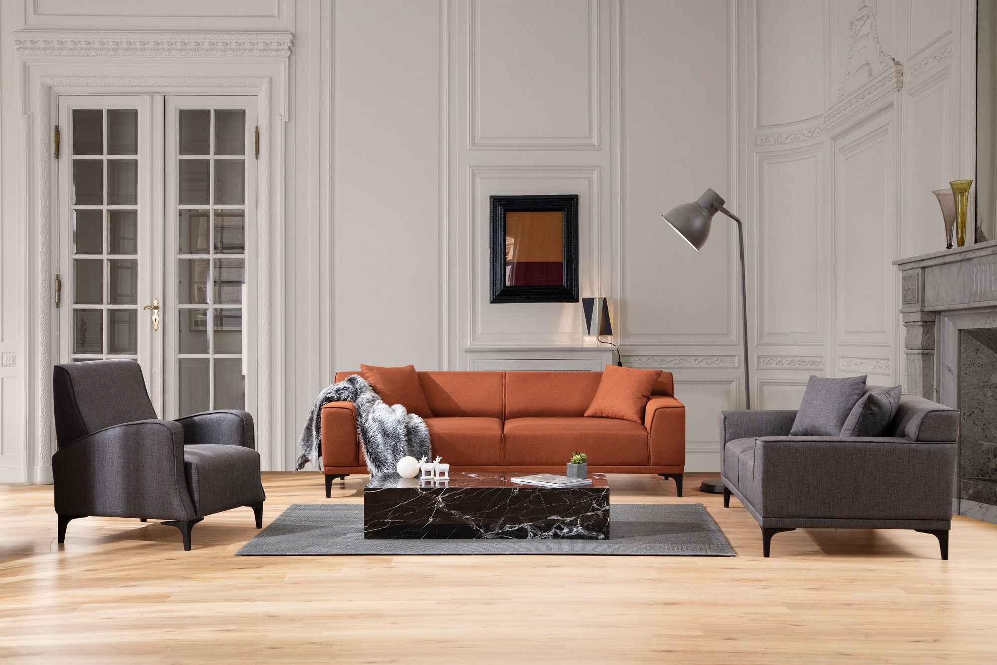 Petra 3 Sofa Orange