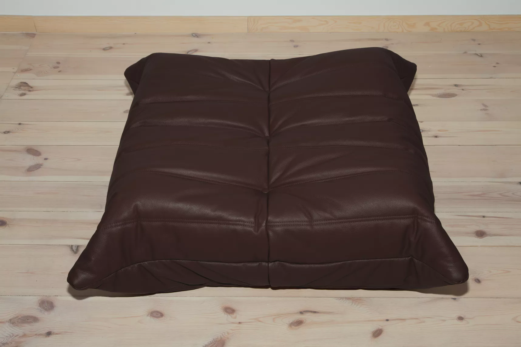 Togo Ottoman Madras Leather Brown