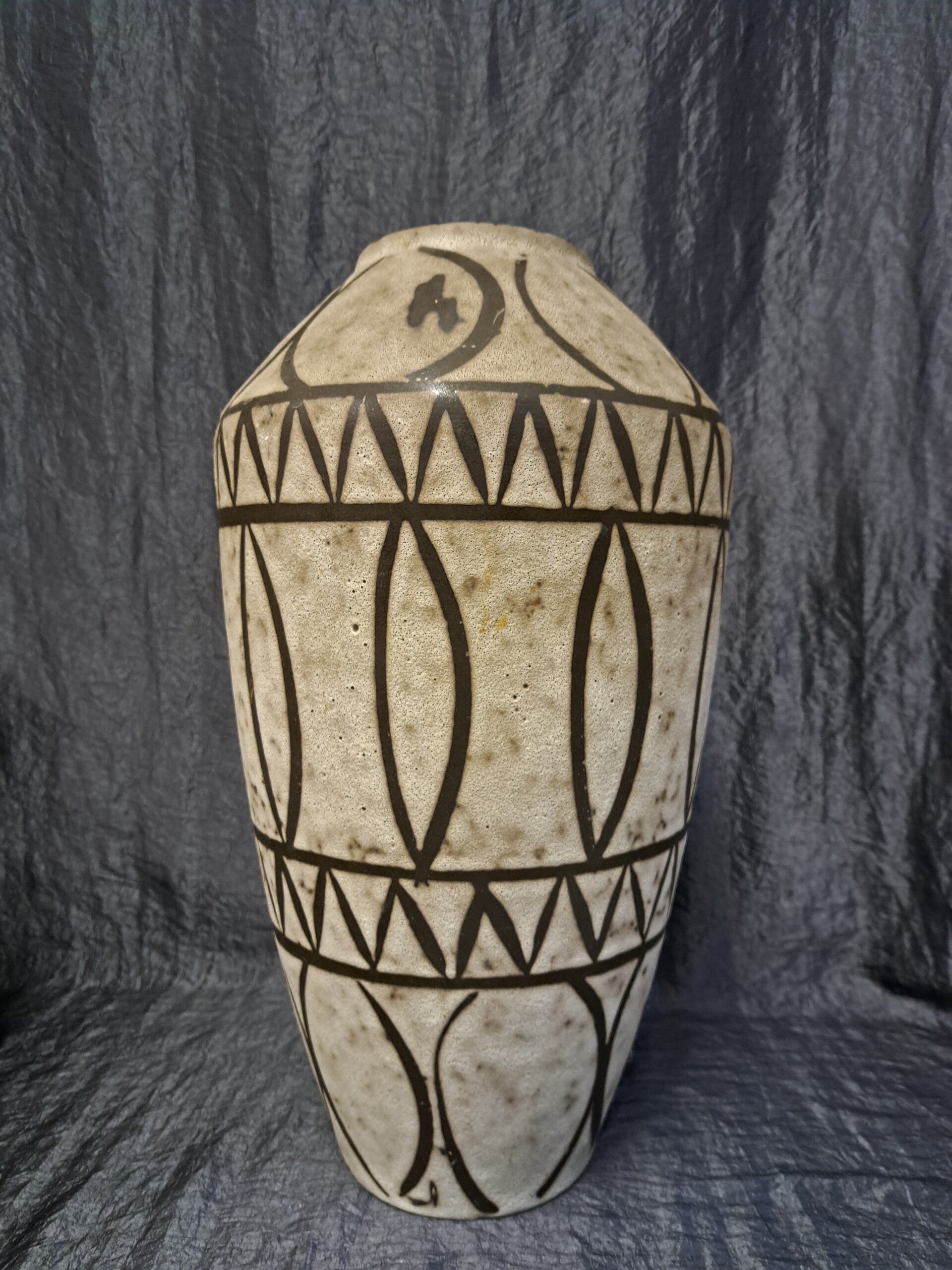 Vintage Vase Keramik Beige Braun 