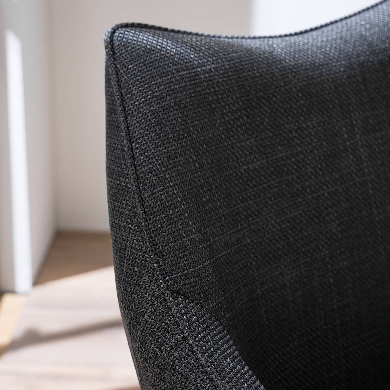 Swiveling Armchair Solin Fabric Iron Black