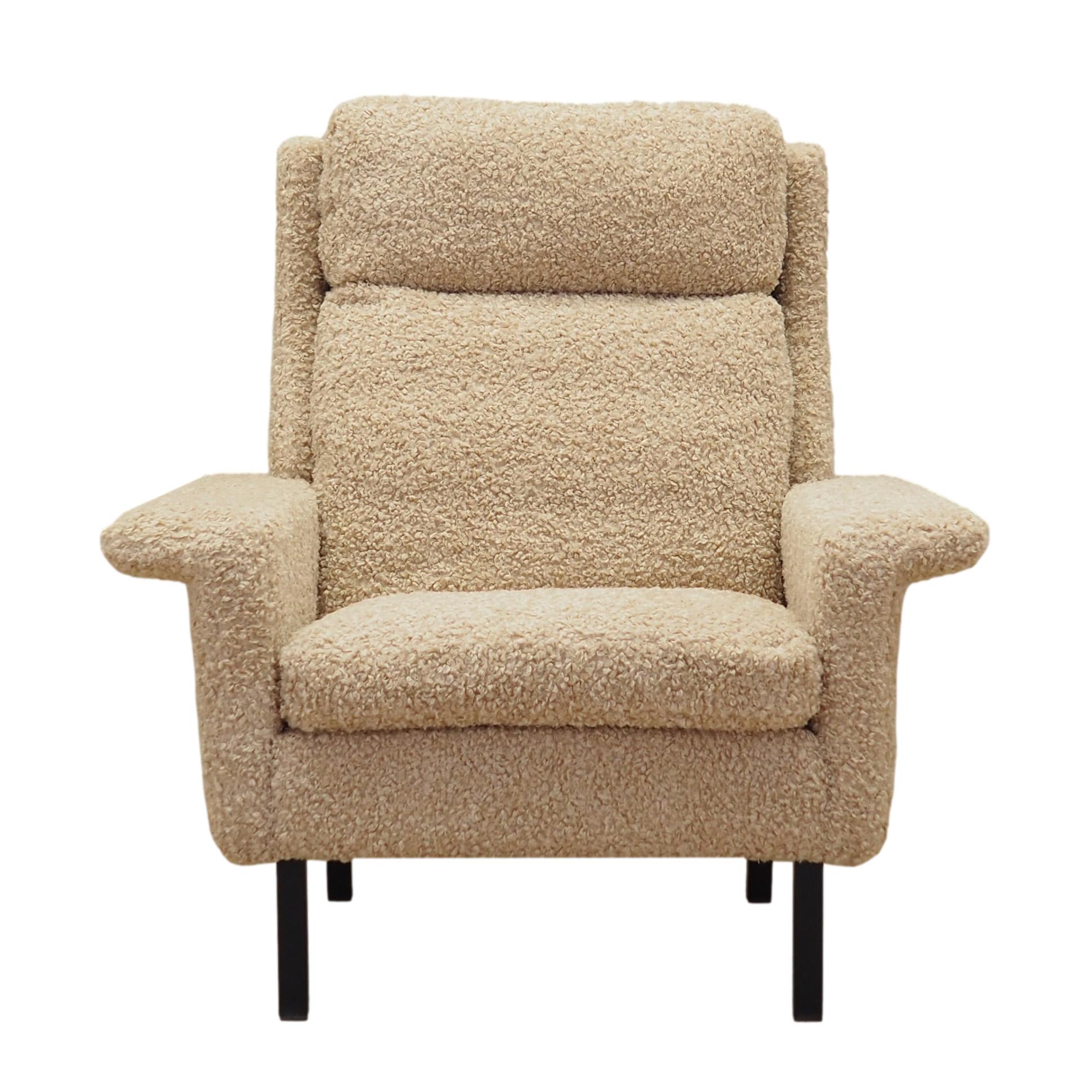 Poltrona in tessuto beige anni '60