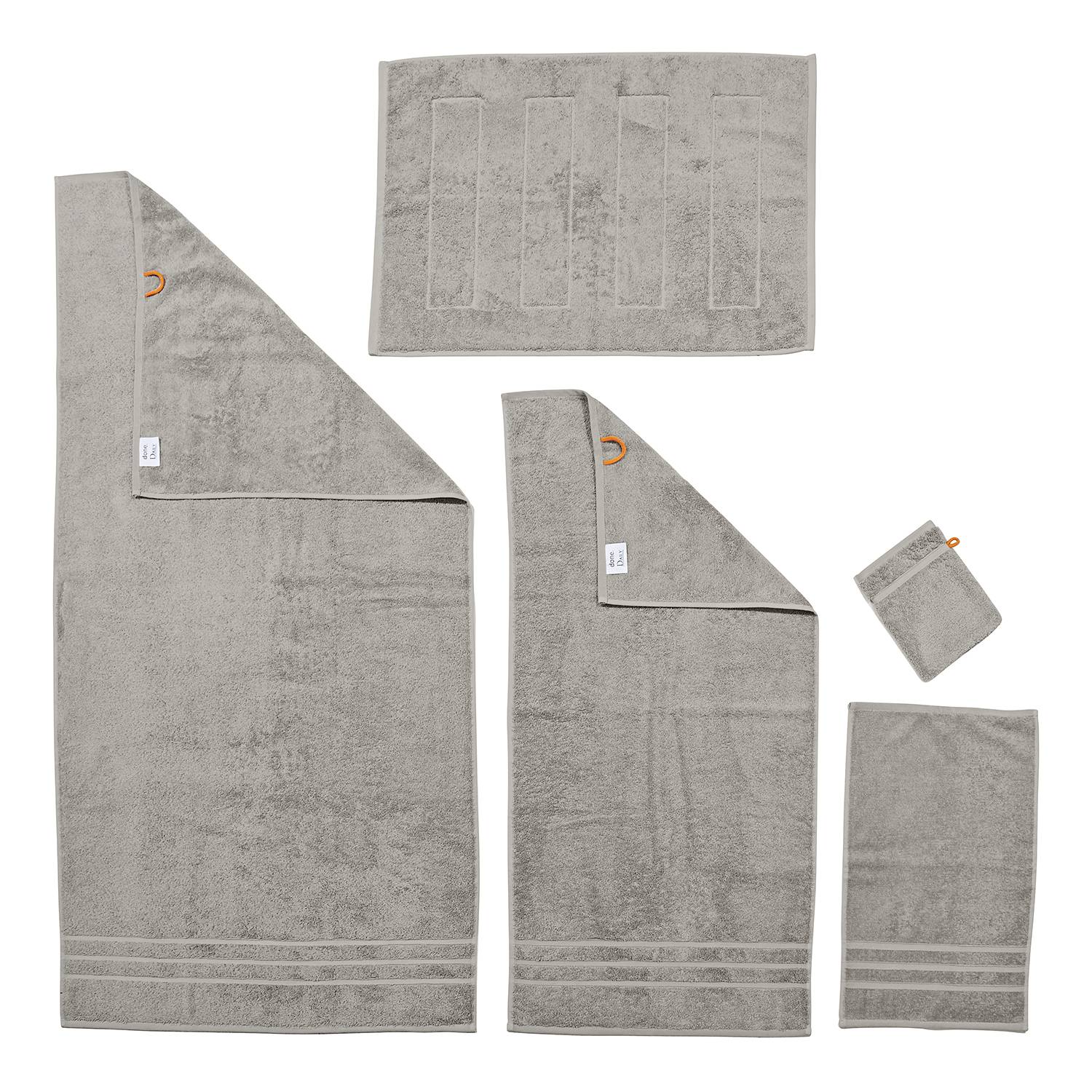 5x Daily Uni Handtuchset-Set Baumwollstoff Taupe