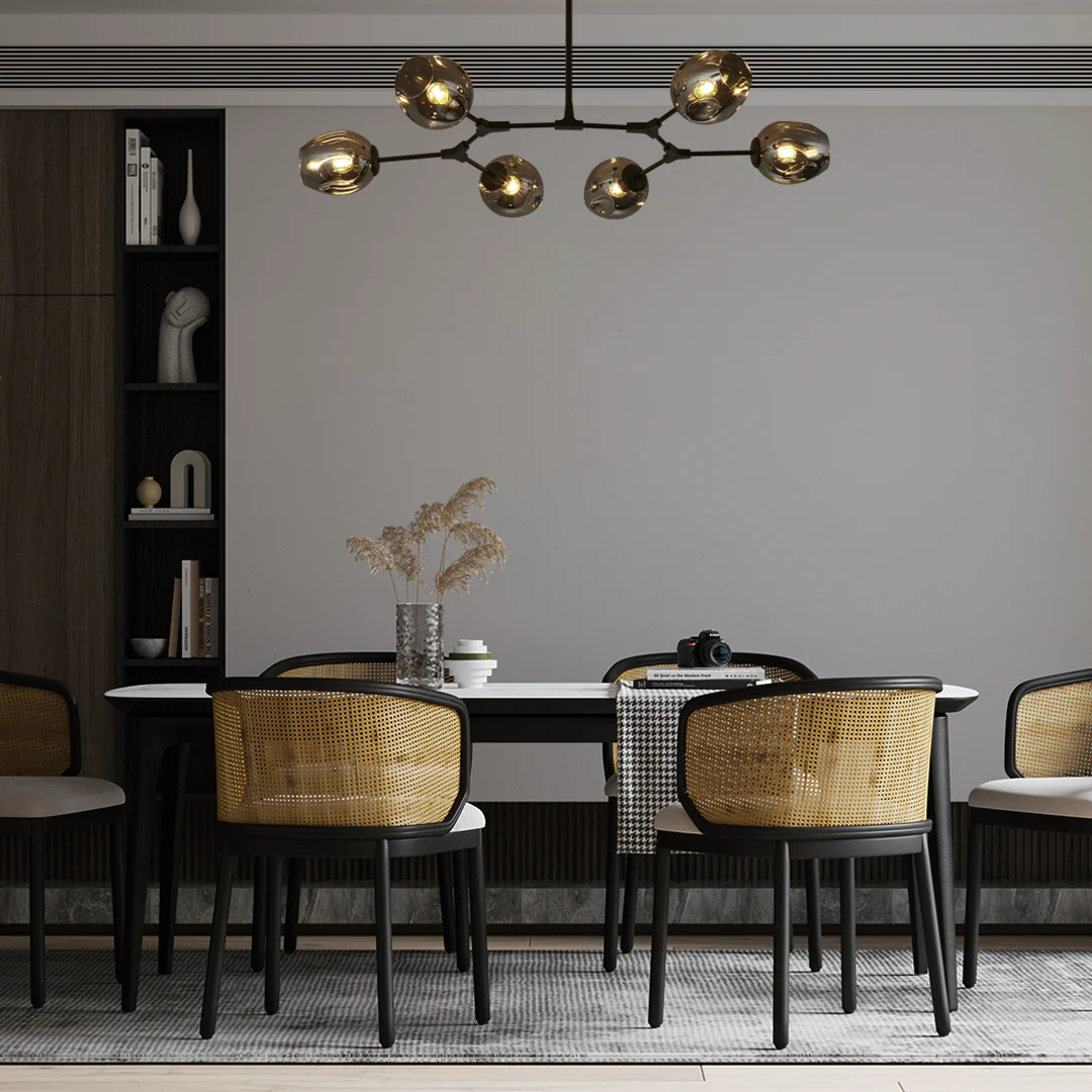 Uranos 6-light ceiling lamp Black