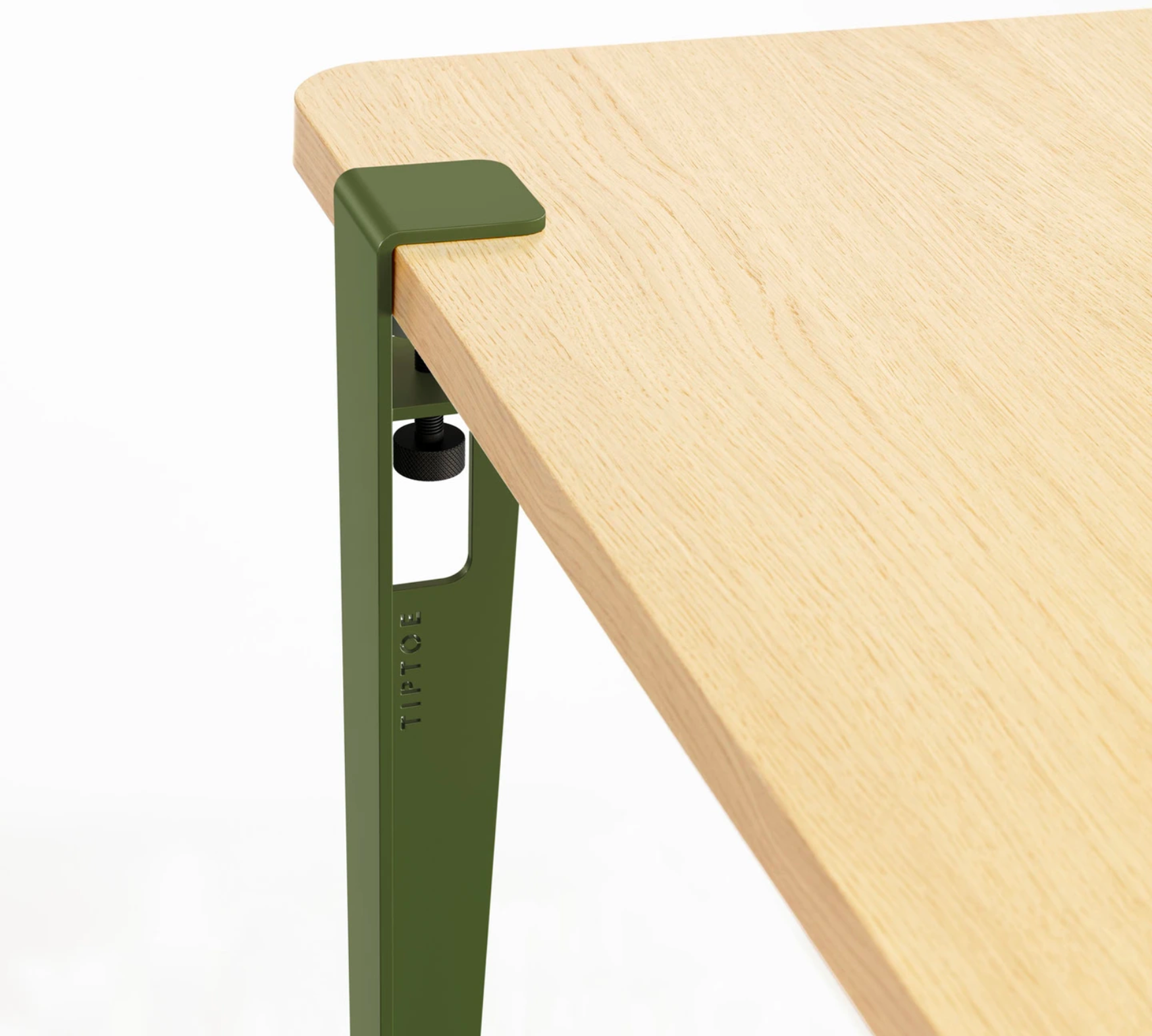 4x Tischbein Stahl Grün