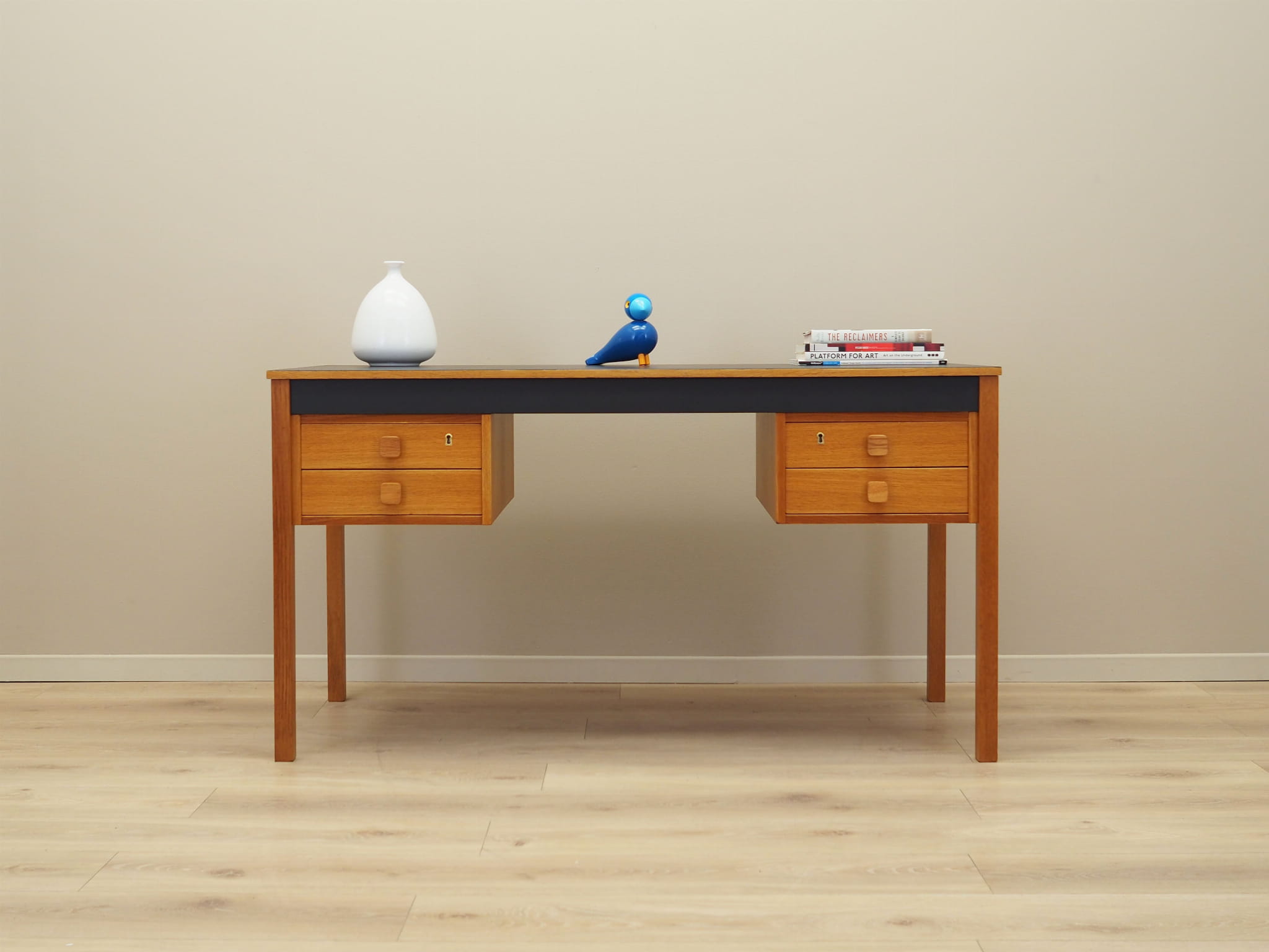 Vintage Desk Ash Wood Brown 1970s
