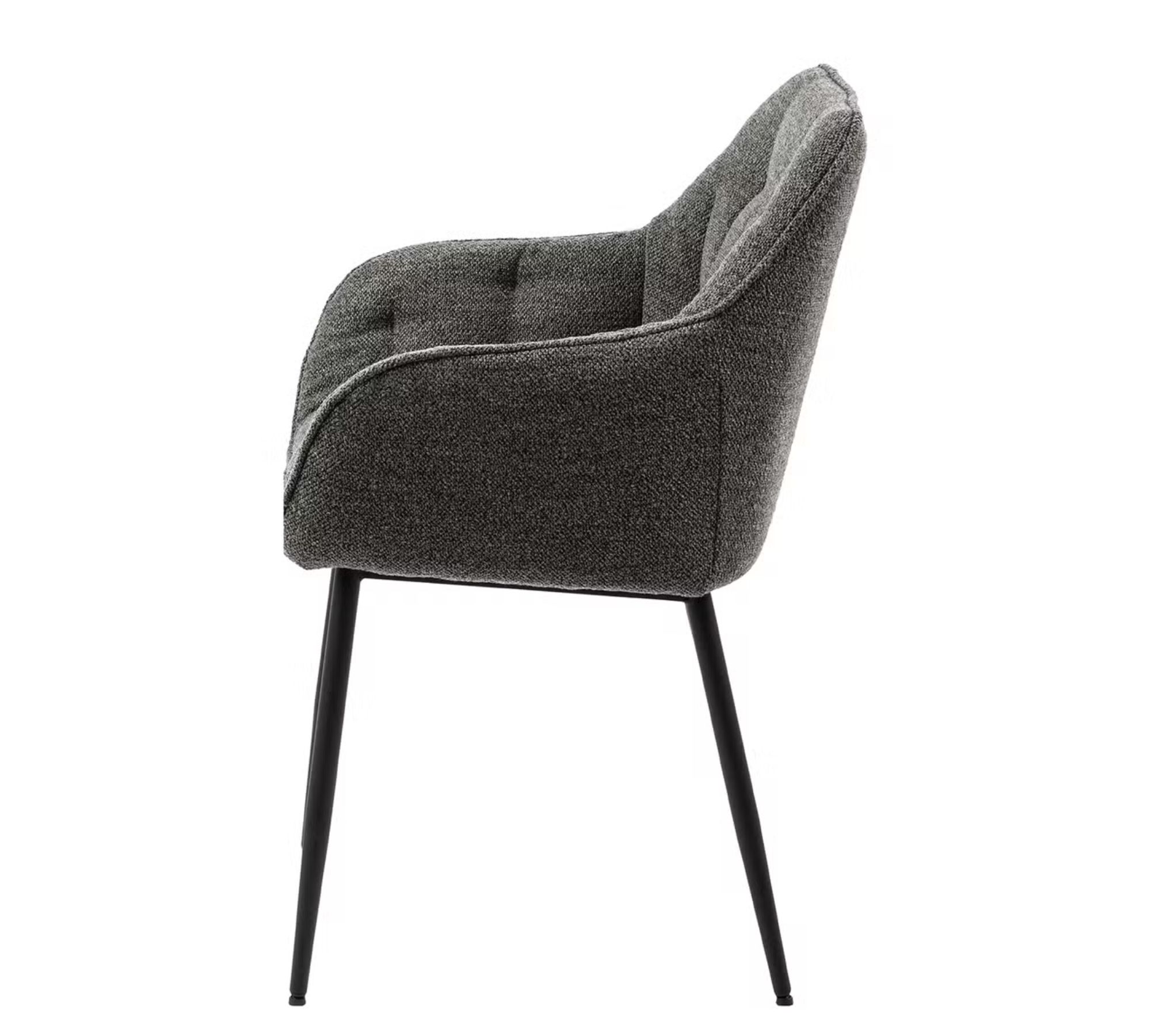 2x Armchair Bouclé Anthracite