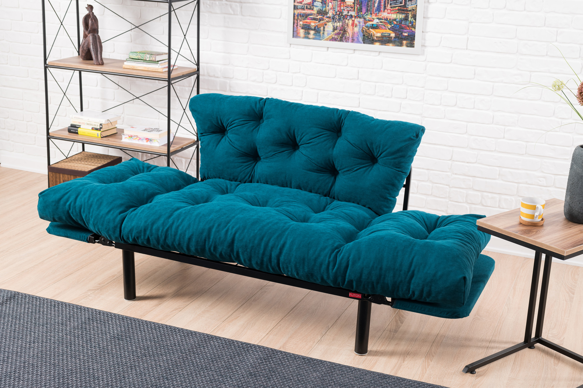 Sofa bed 2-seater petrol