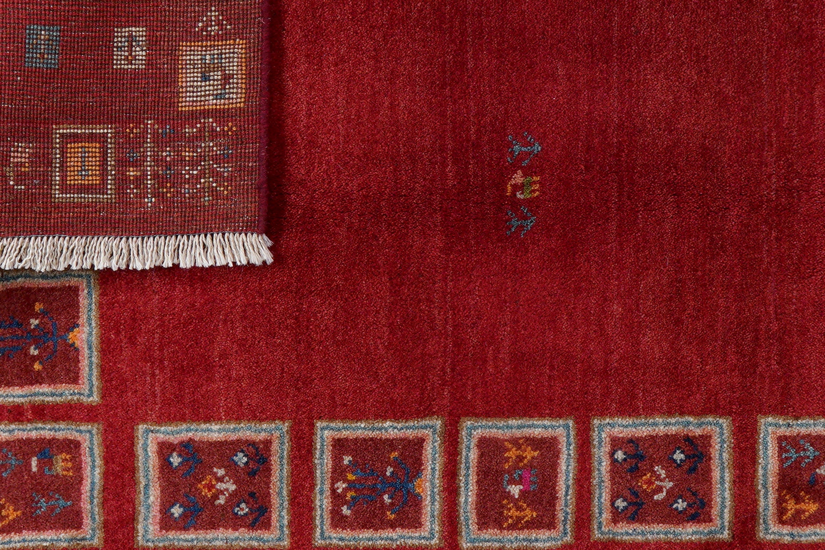 Rizbaf Gabbeh-Teppich Wolle Rot