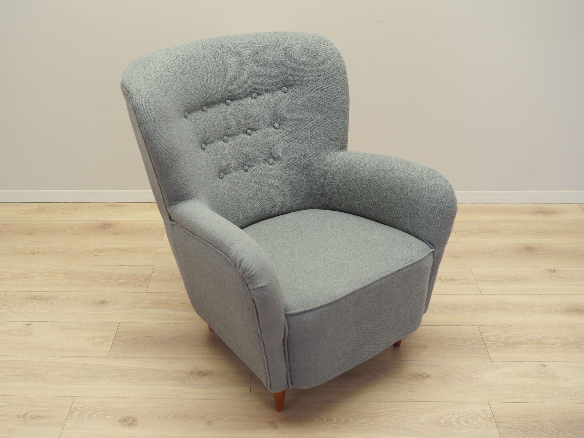 Armchair Textile Wood Grey