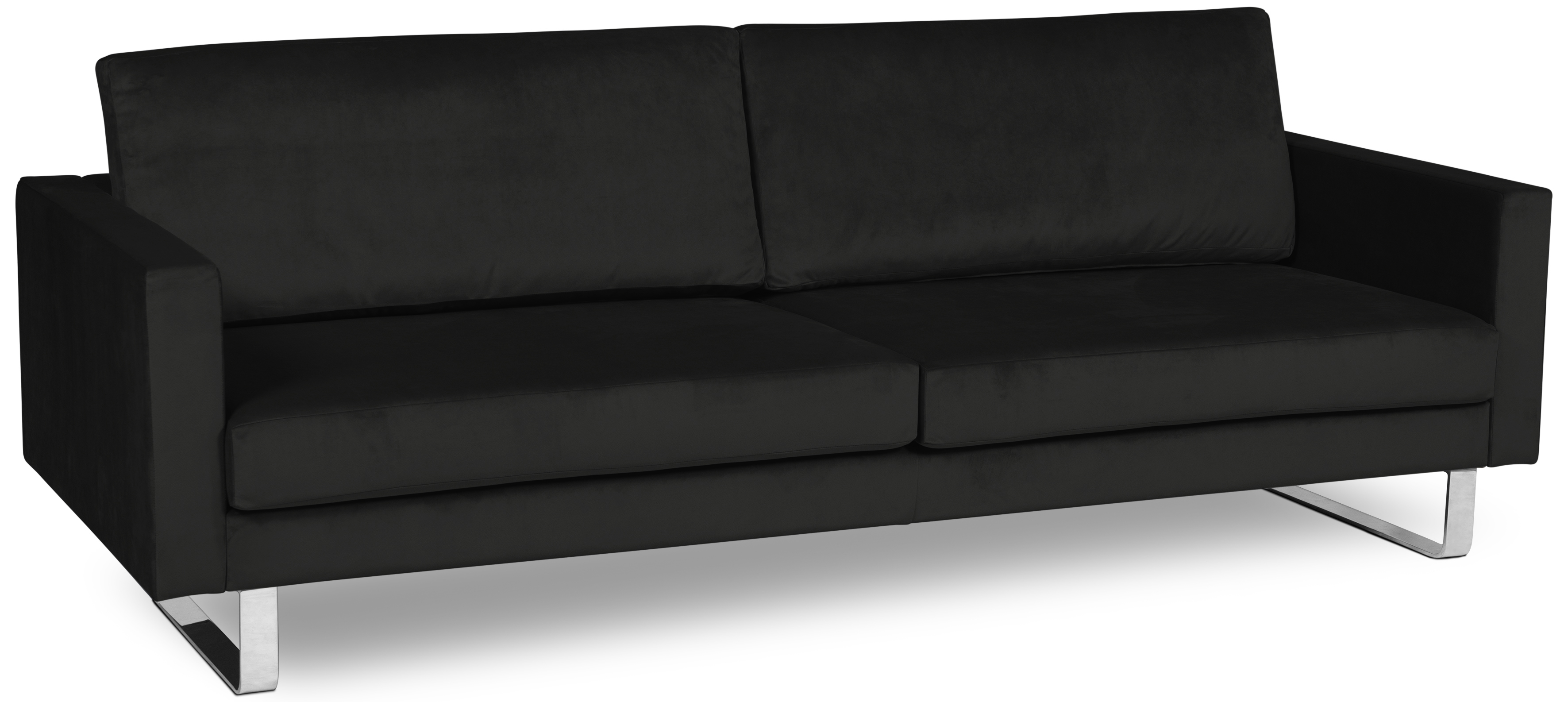 Portobello Sofa 3-Sitzer Samt Metall Schwarz