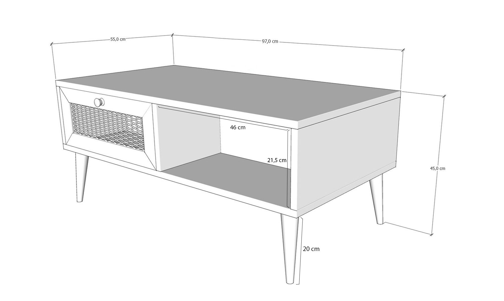 Sidyma Couchtisch Holz Eiche