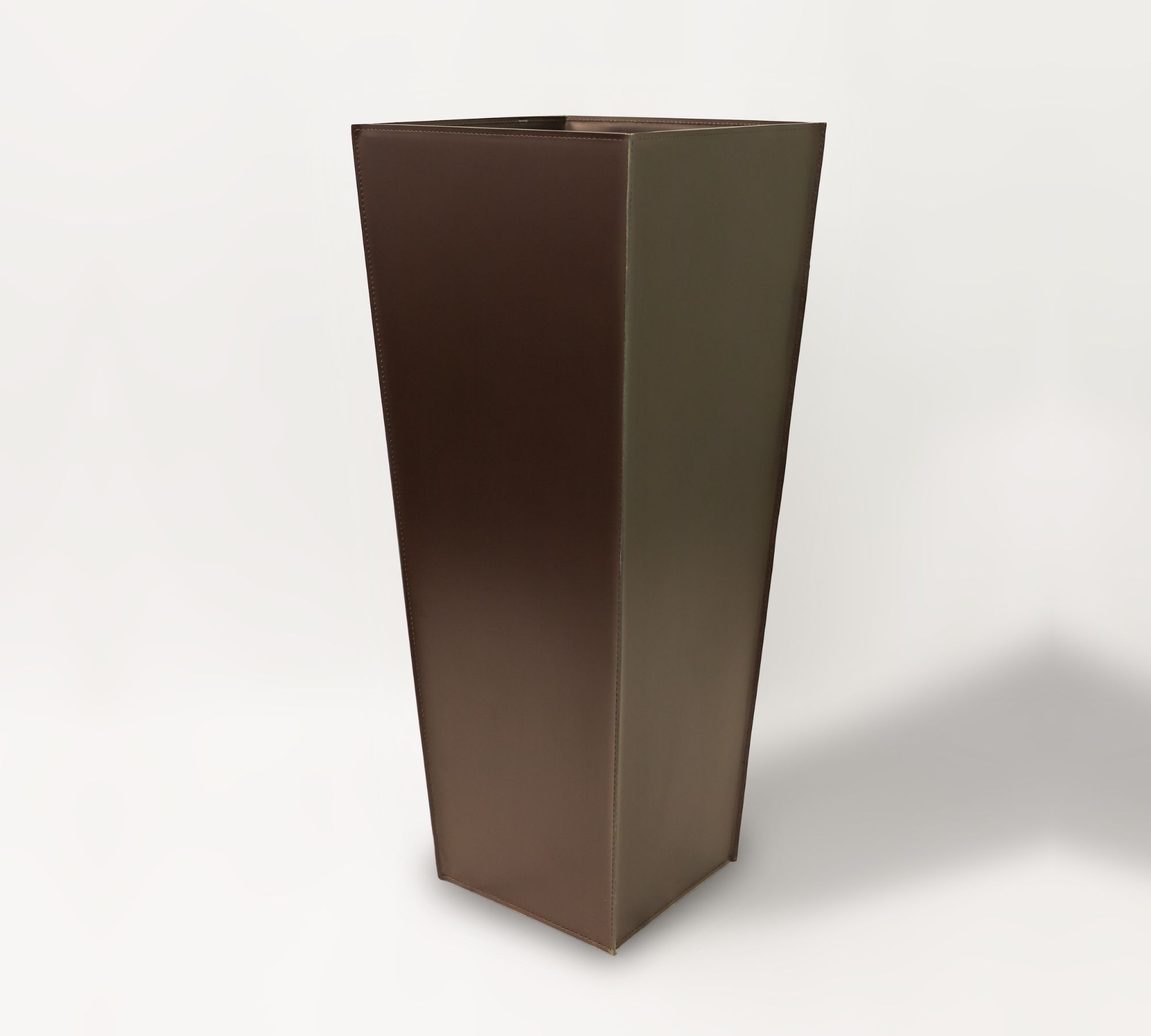 Spice Vase Metall Leder Braun