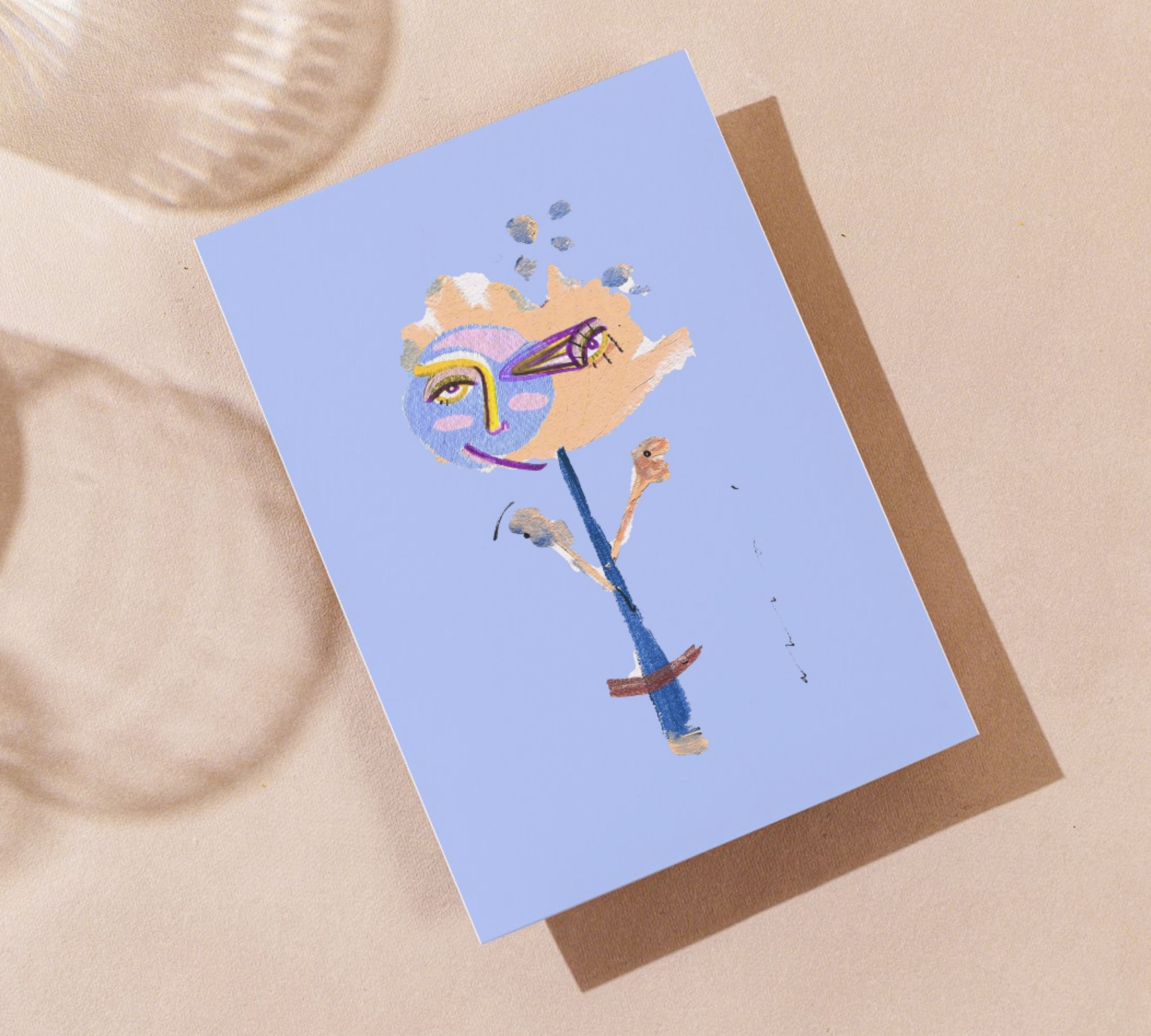 Lluna Flower lila Kunstdruck Mehrfarbig