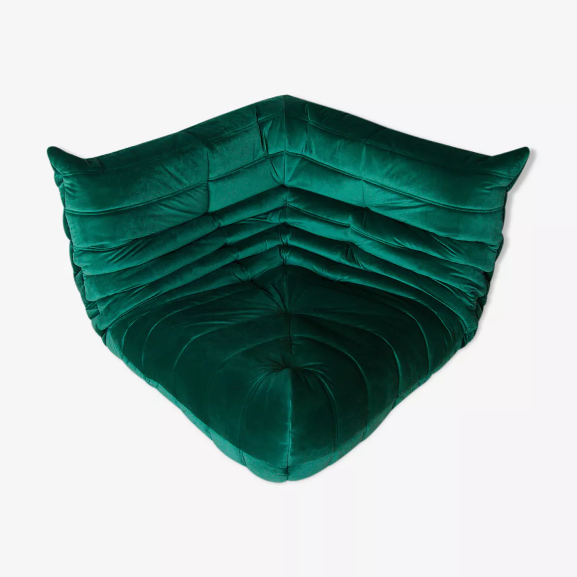 Togo Divano angolare Velluto Verde smeraldo