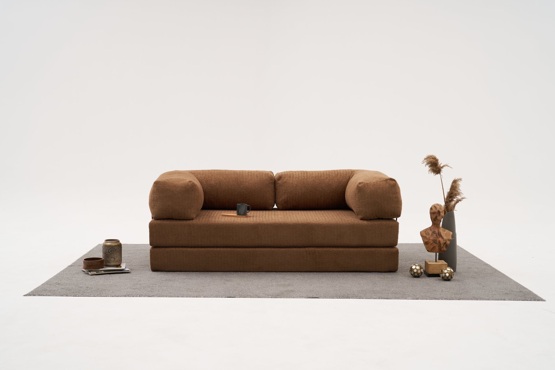 Comfort Schlafsofa 2-Sitzer Braun