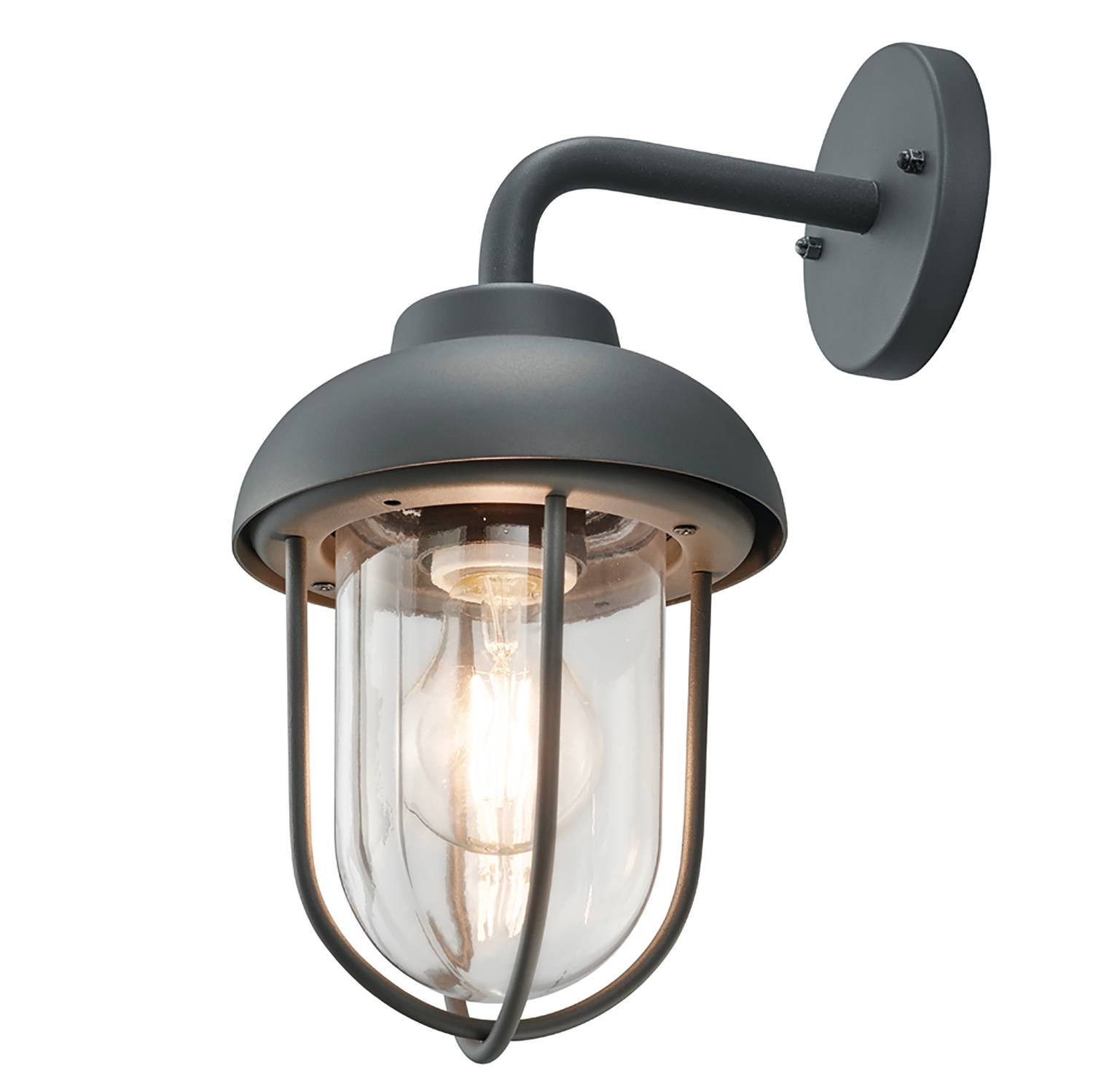 Duero Wandleuchte Klarglas Aluminium 1-flammig Anthrazit