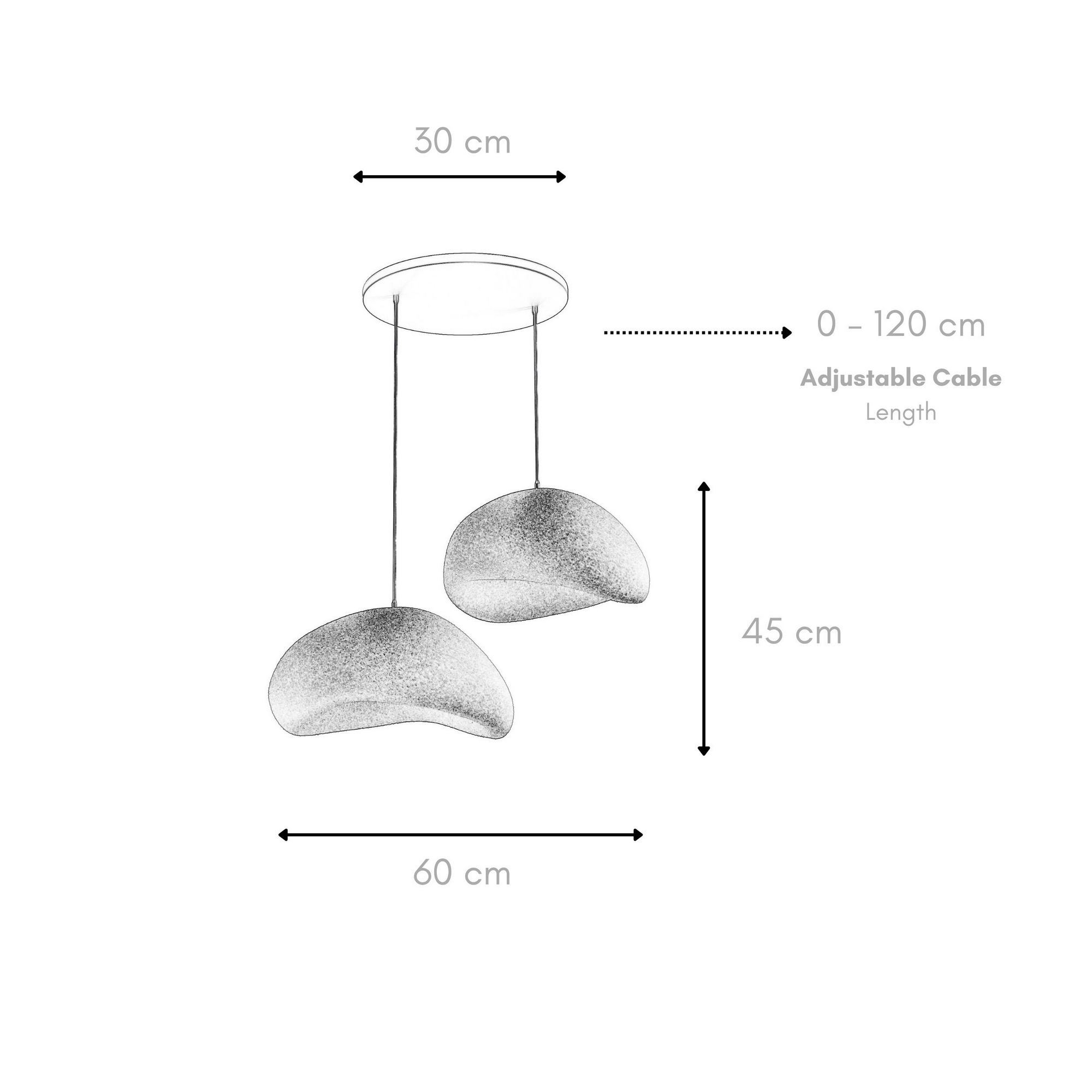 2-Flammig Wabi Sabi Grainbeams Pendelleuchte Beton Grau