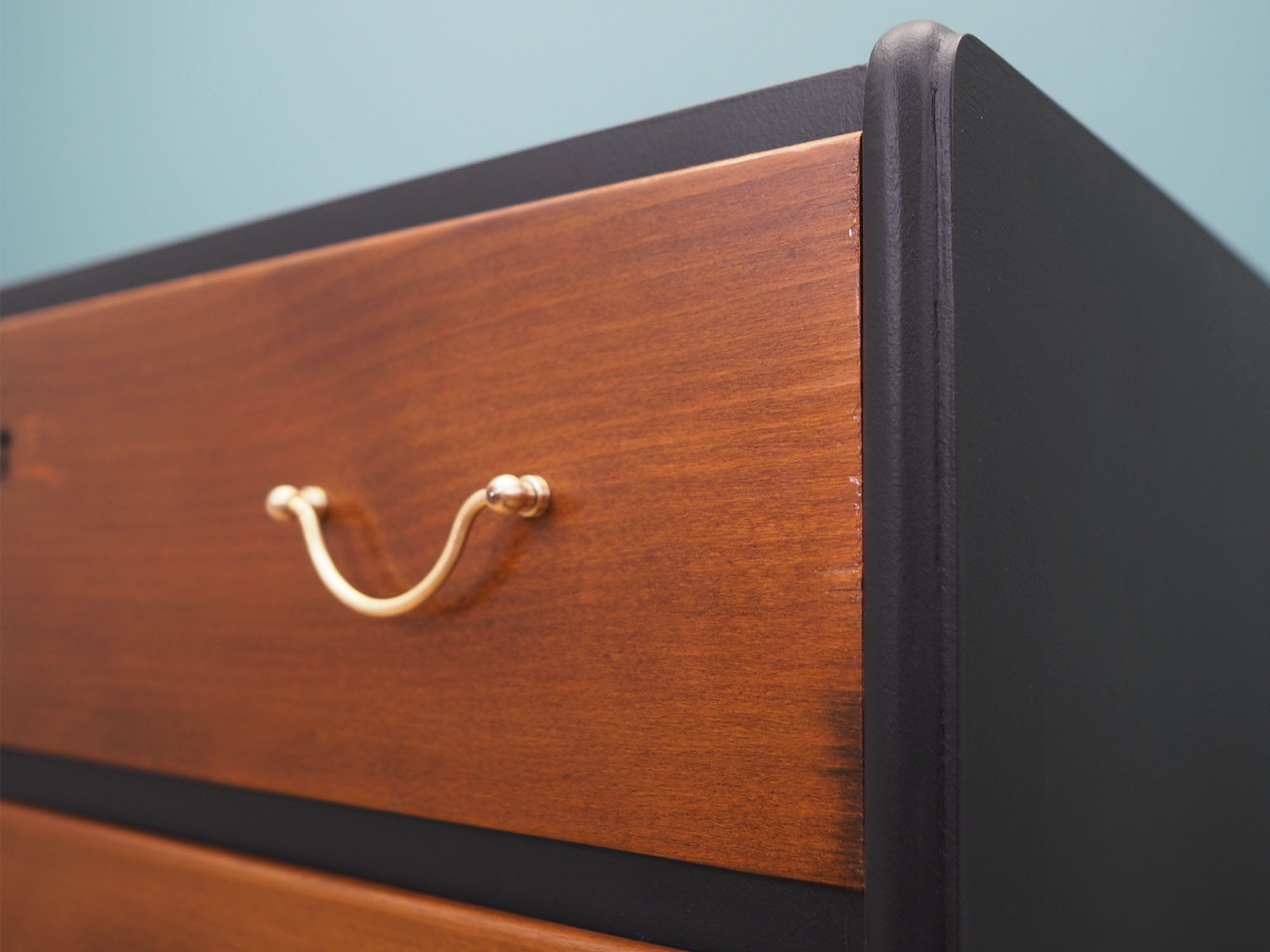 Vintage chest of drawers walnut wood brown 1960s