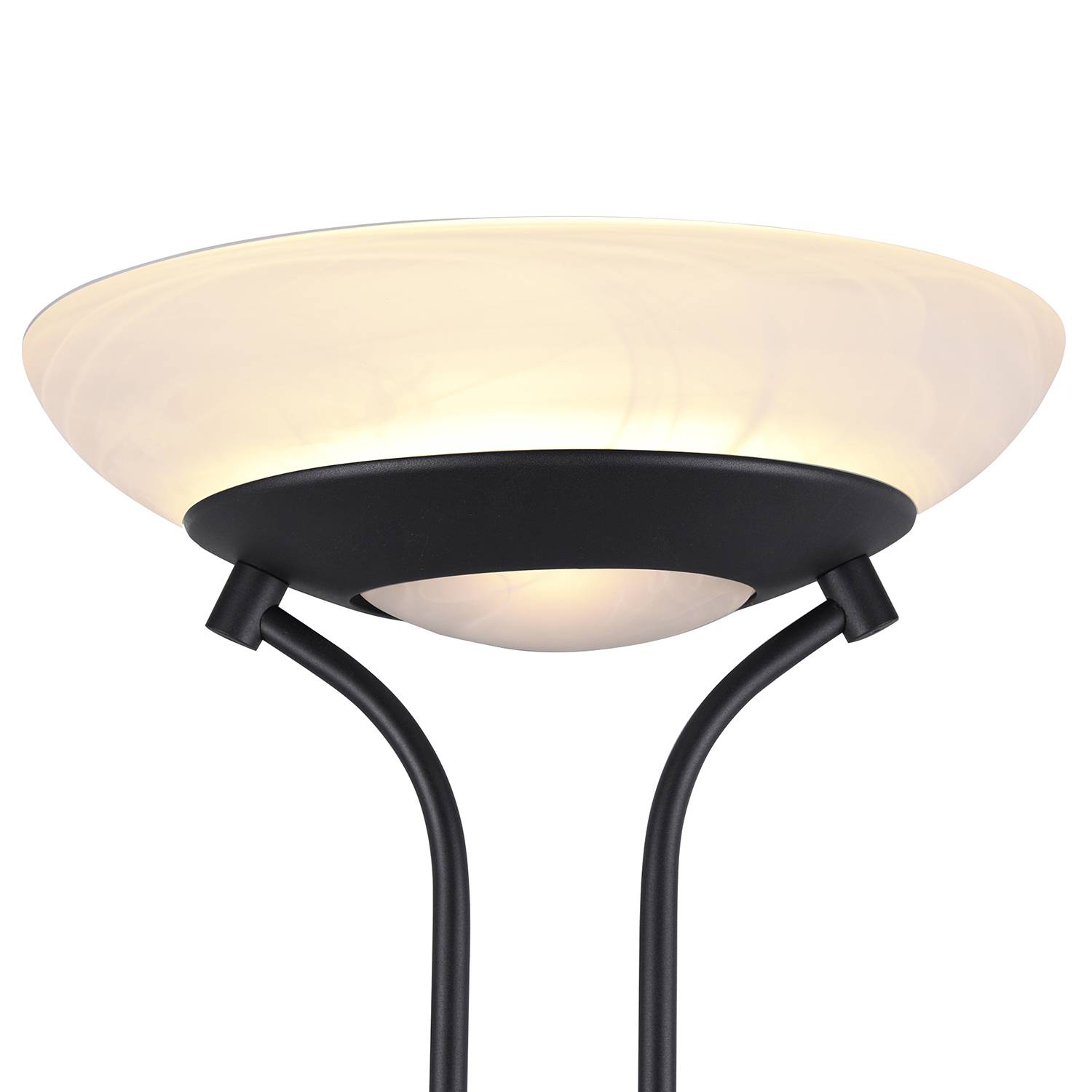 LED-Stehleuchte Orson Glas Aluminium Schwarz