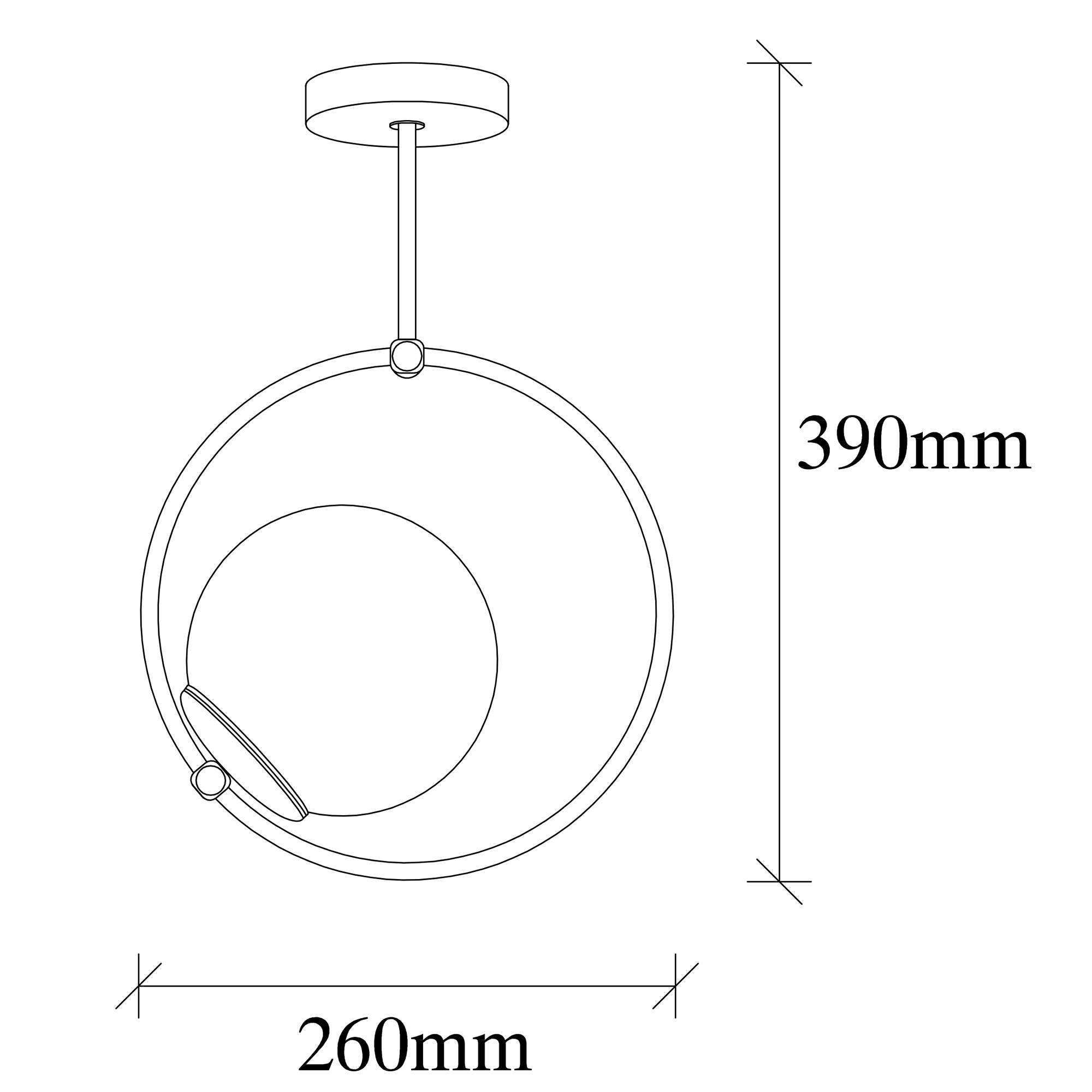 Hängeleuchte Glaskugel und Metall