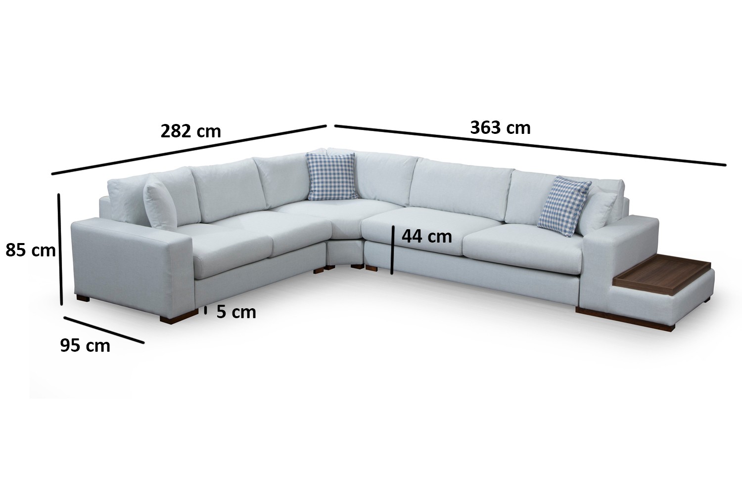 Ecksofa Textil Weiß