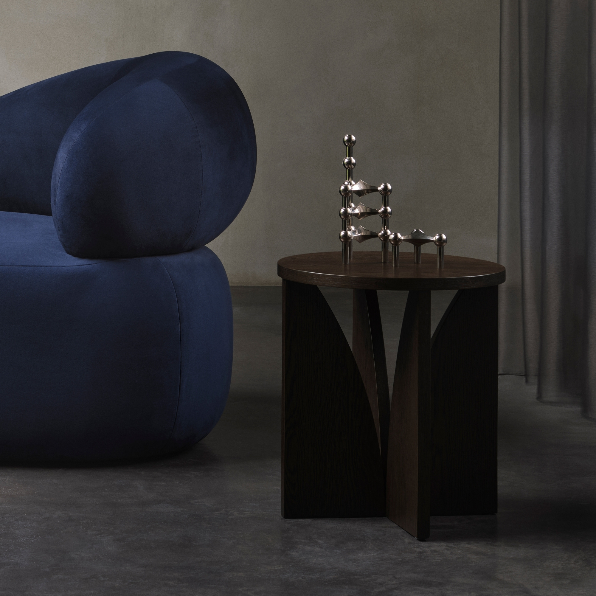 Cece Beistelltisch Burned Oak Ø 40 cm