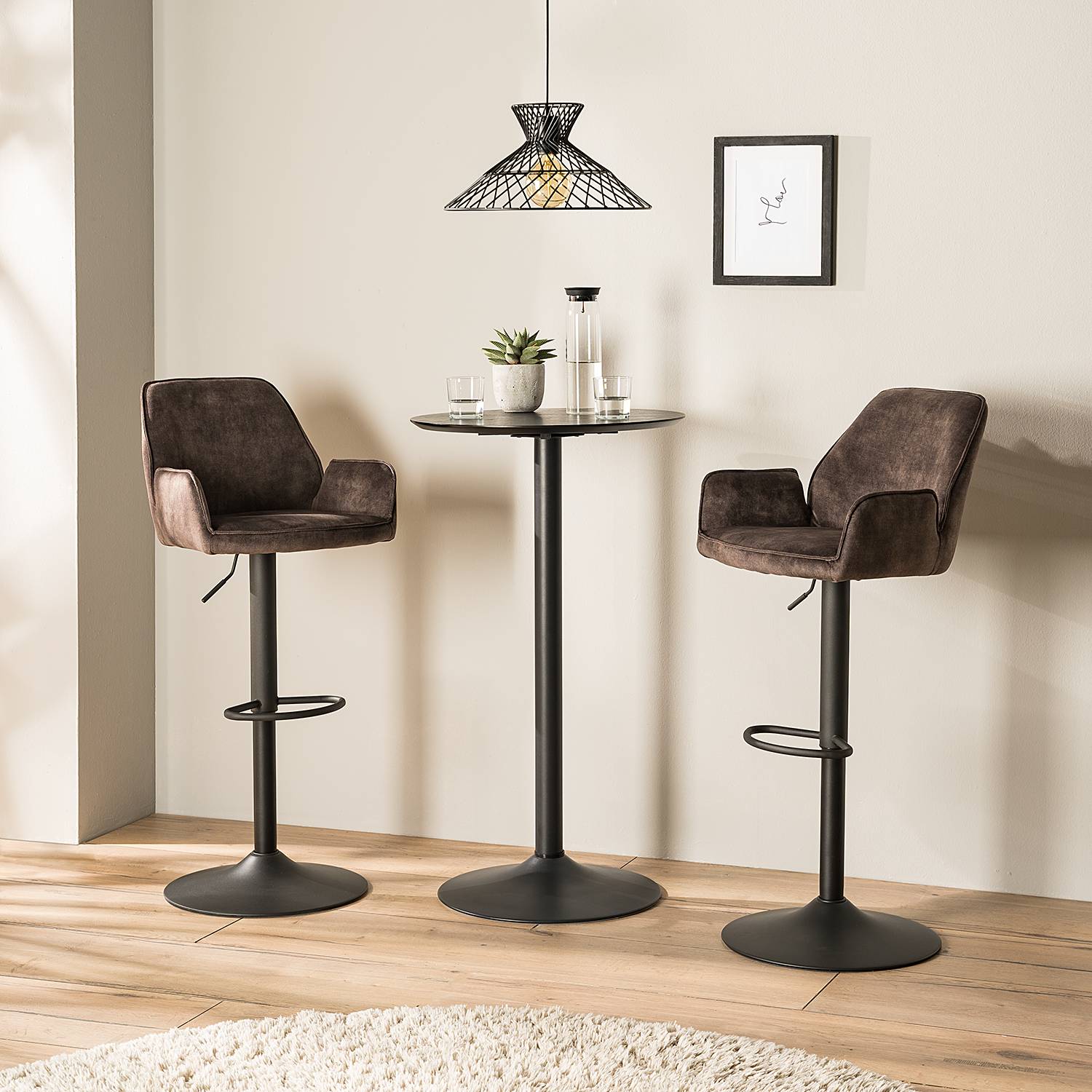 2x Barstuhl Prace Braun