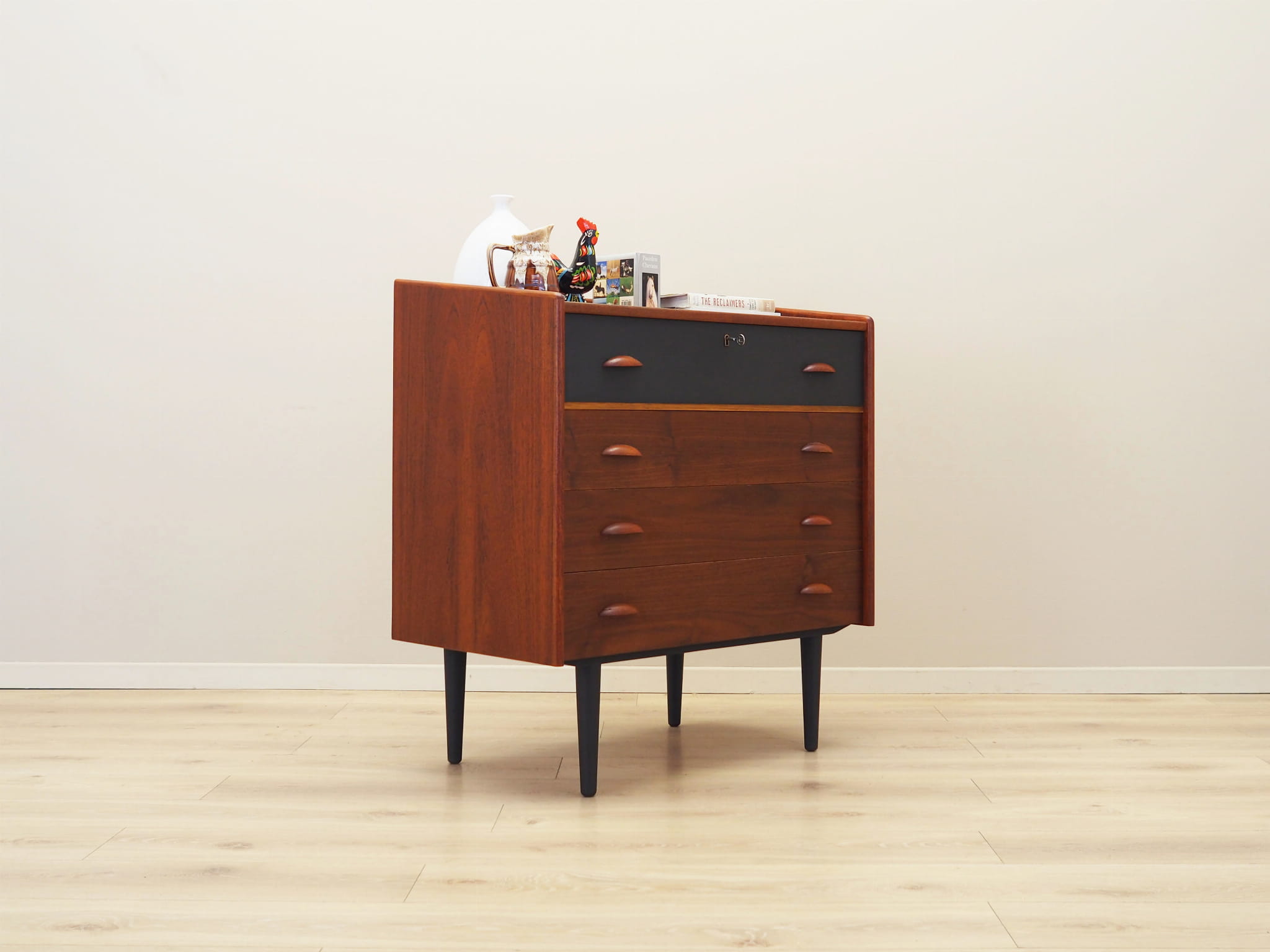 Vintage Kommode Teakholz Braun 1970er Jahre