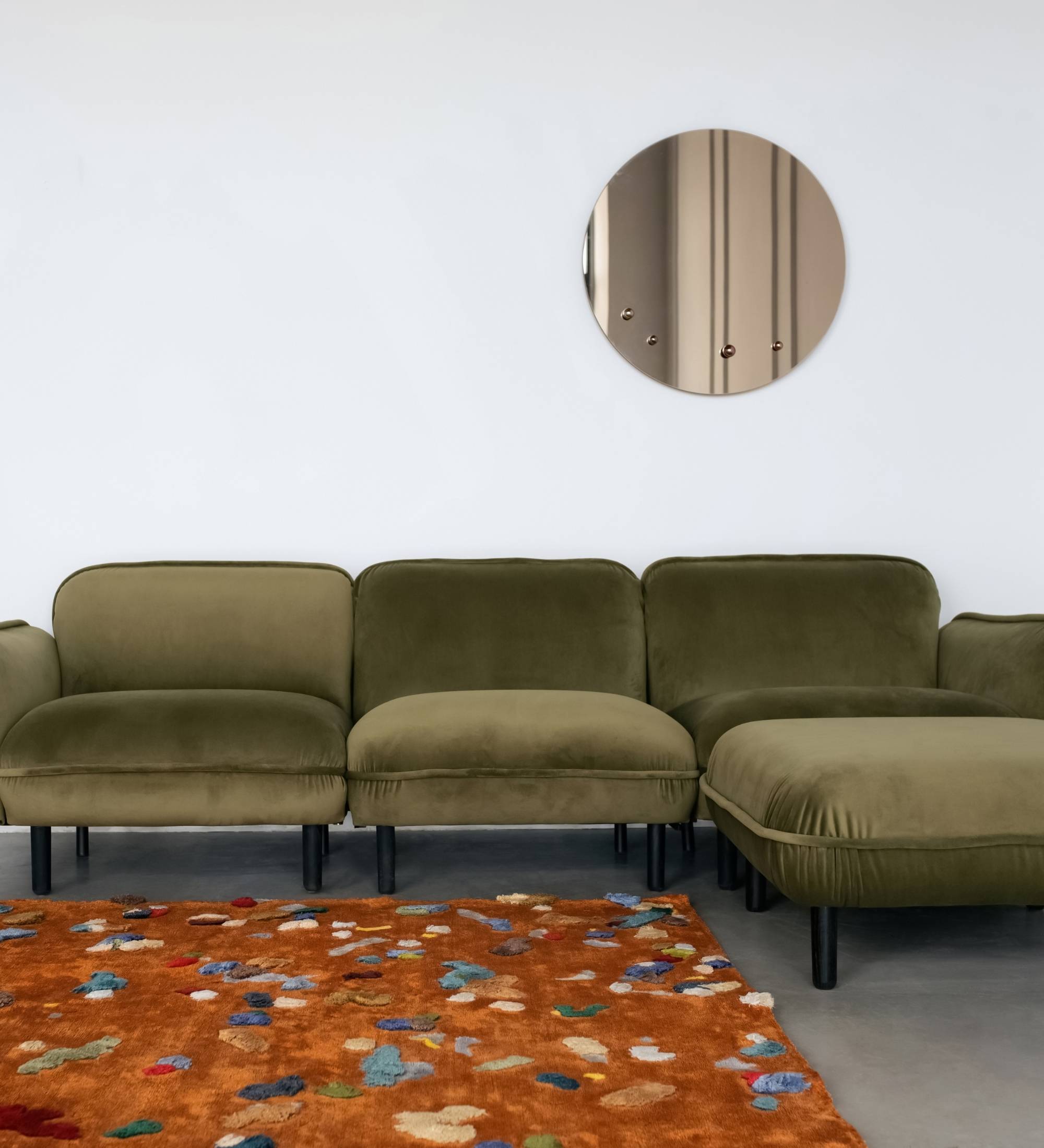 Spiegel mit Haken Rund Bronze 70cm