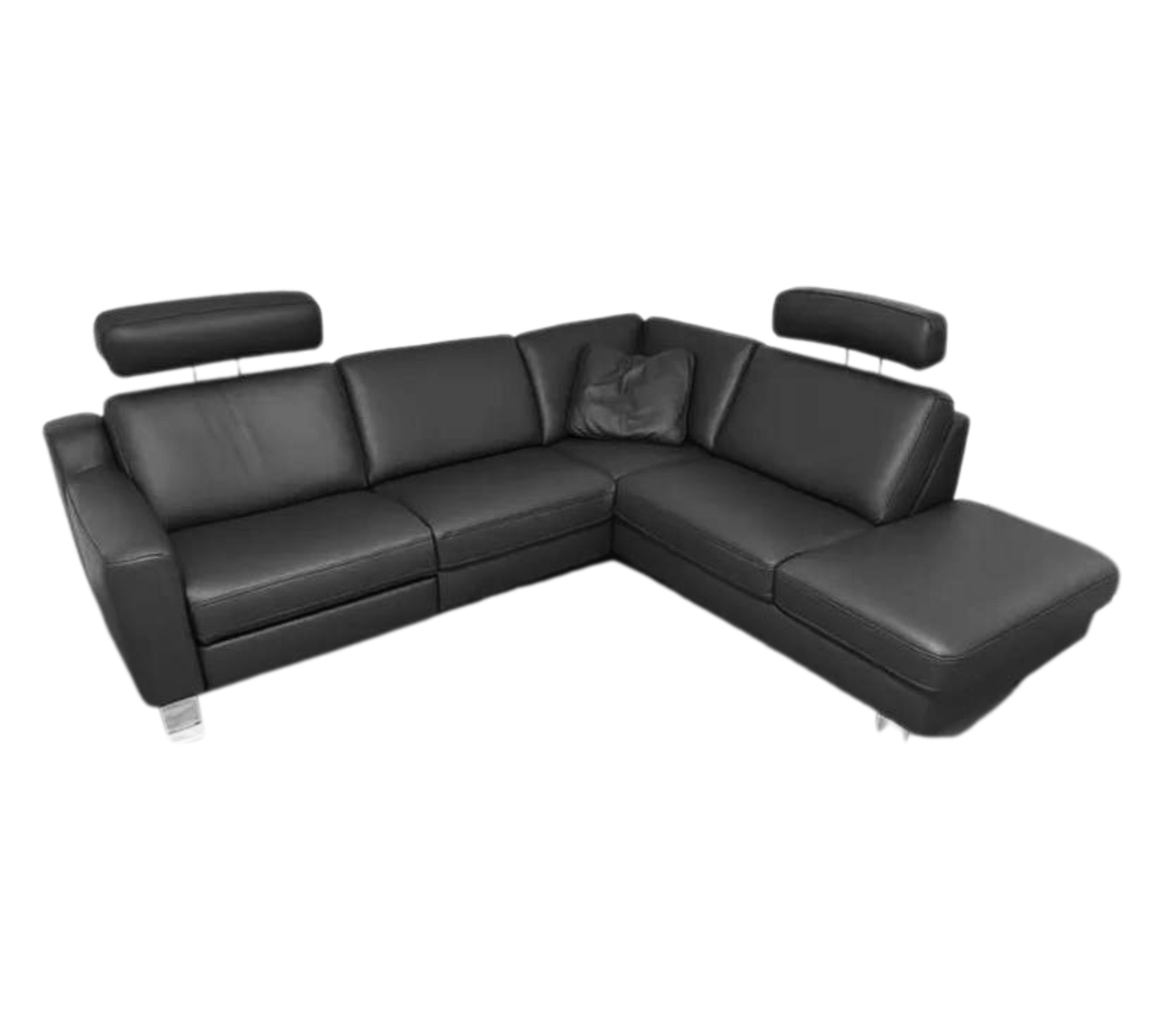 Ecksofa Leder Schwarz
