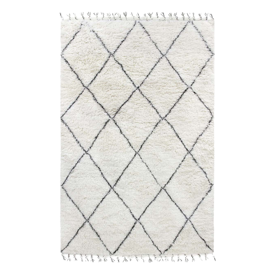Berber rug HKLIVING wool black white