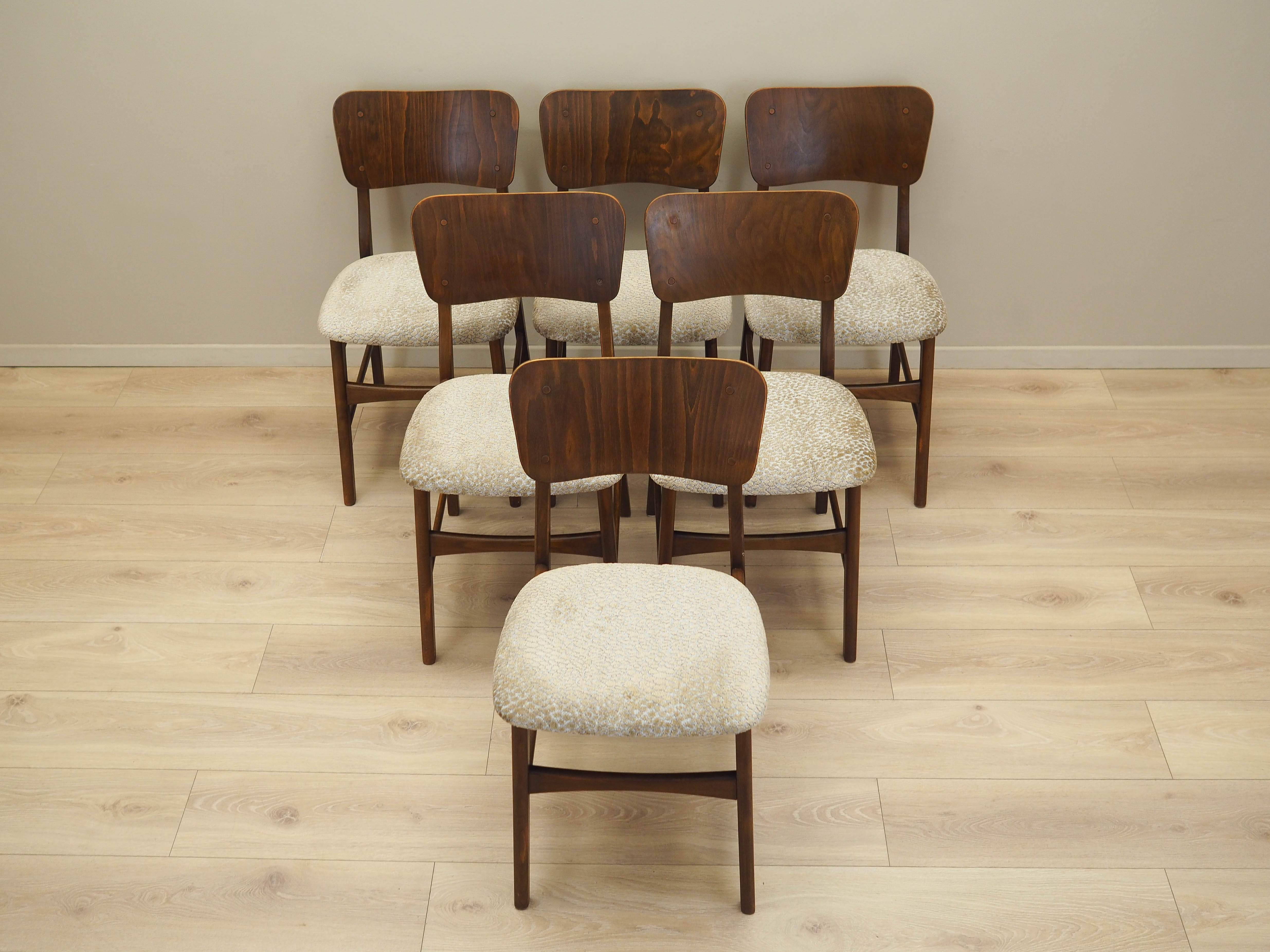 6x Stuhl-Set Braun 1960er Jahre