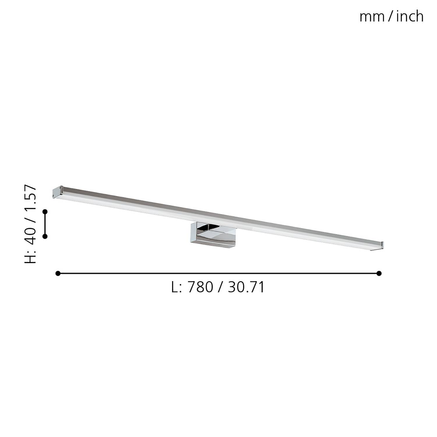 LED mirror light Pandella Steel 1-light