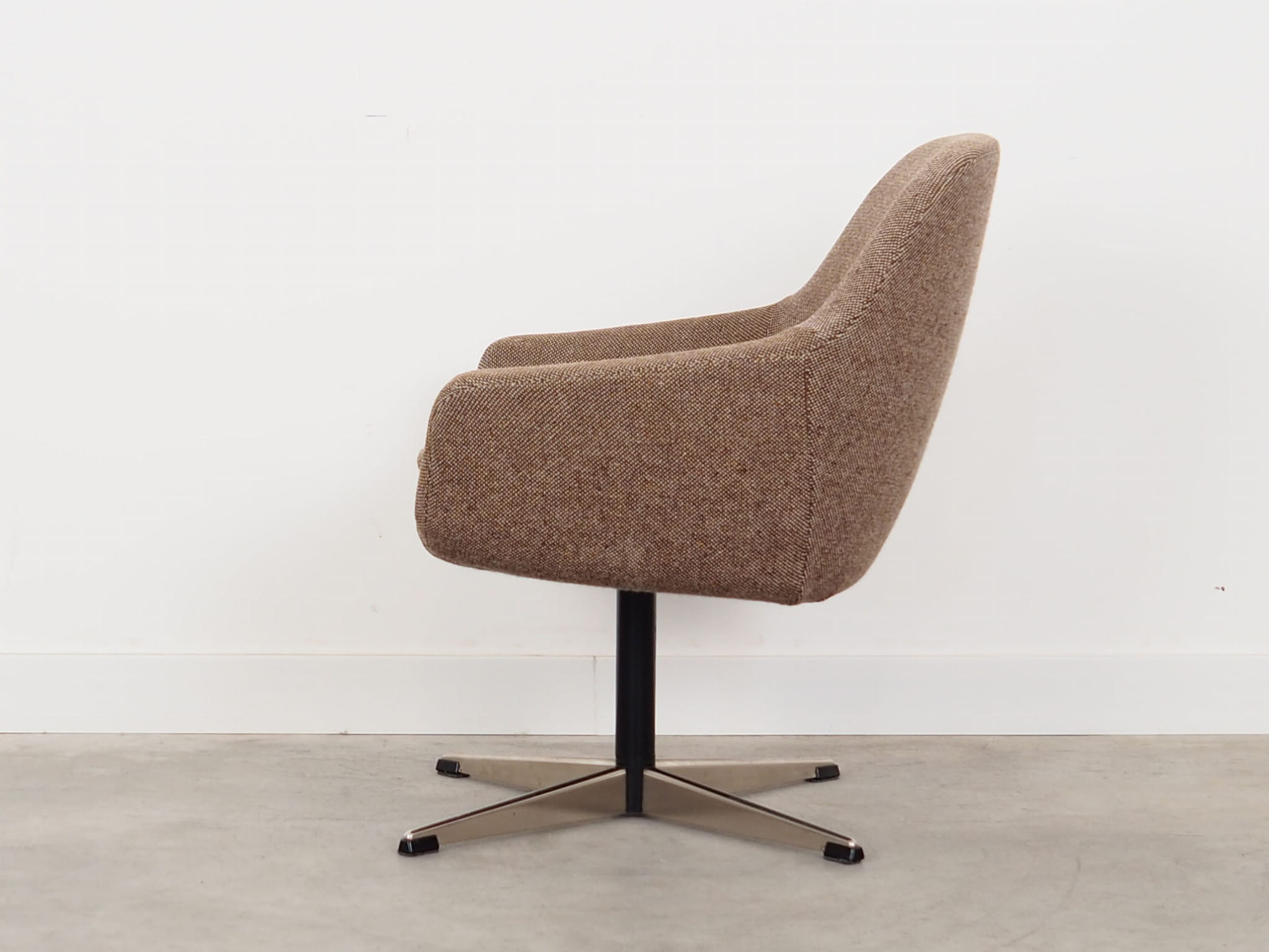 Vintage chair metal textile brown 1970s