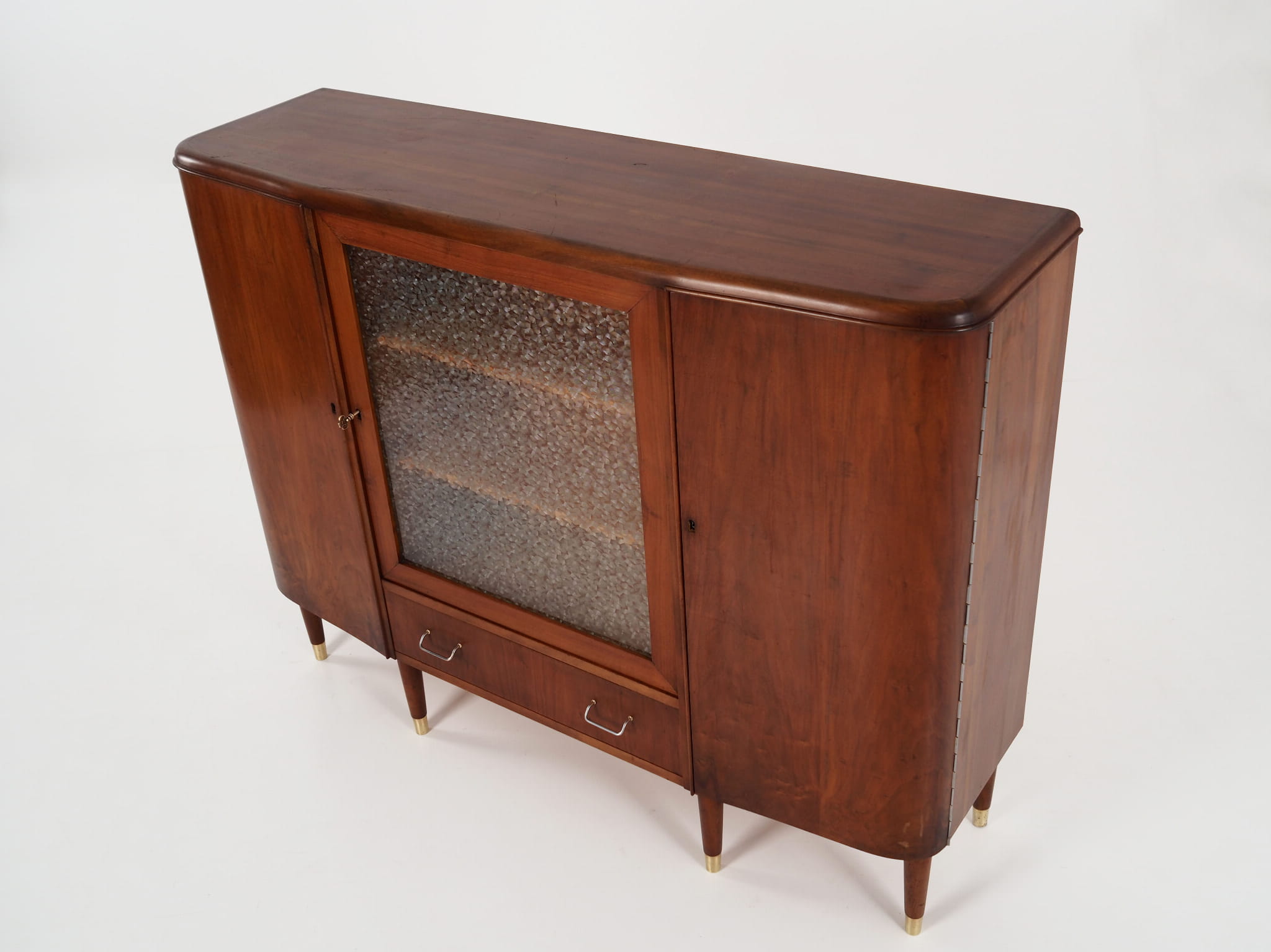 Highboard Walnussholz Braun 1960er Jahre