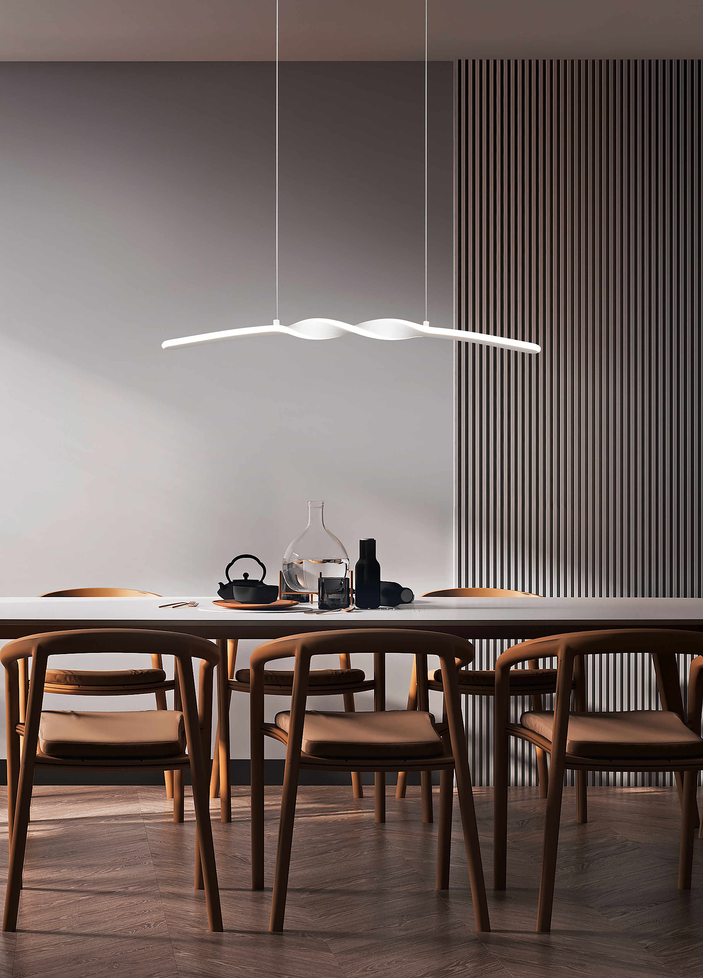 Ginko LED Pendant Lamp 1-Light Iron Silicone White