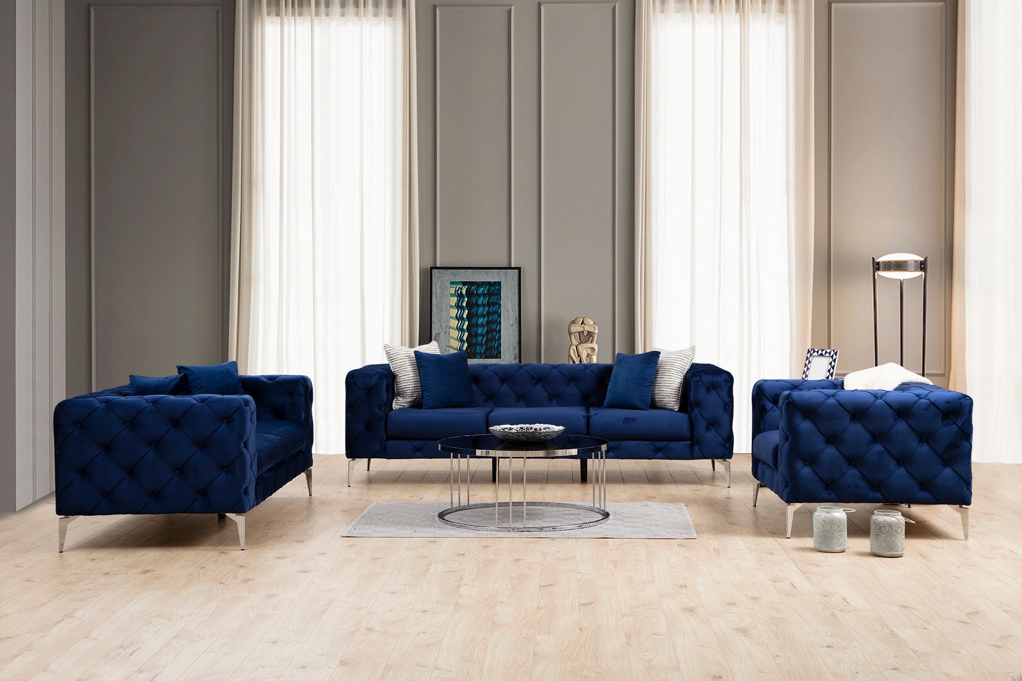 Como Sofa 3-seater Navy Blue