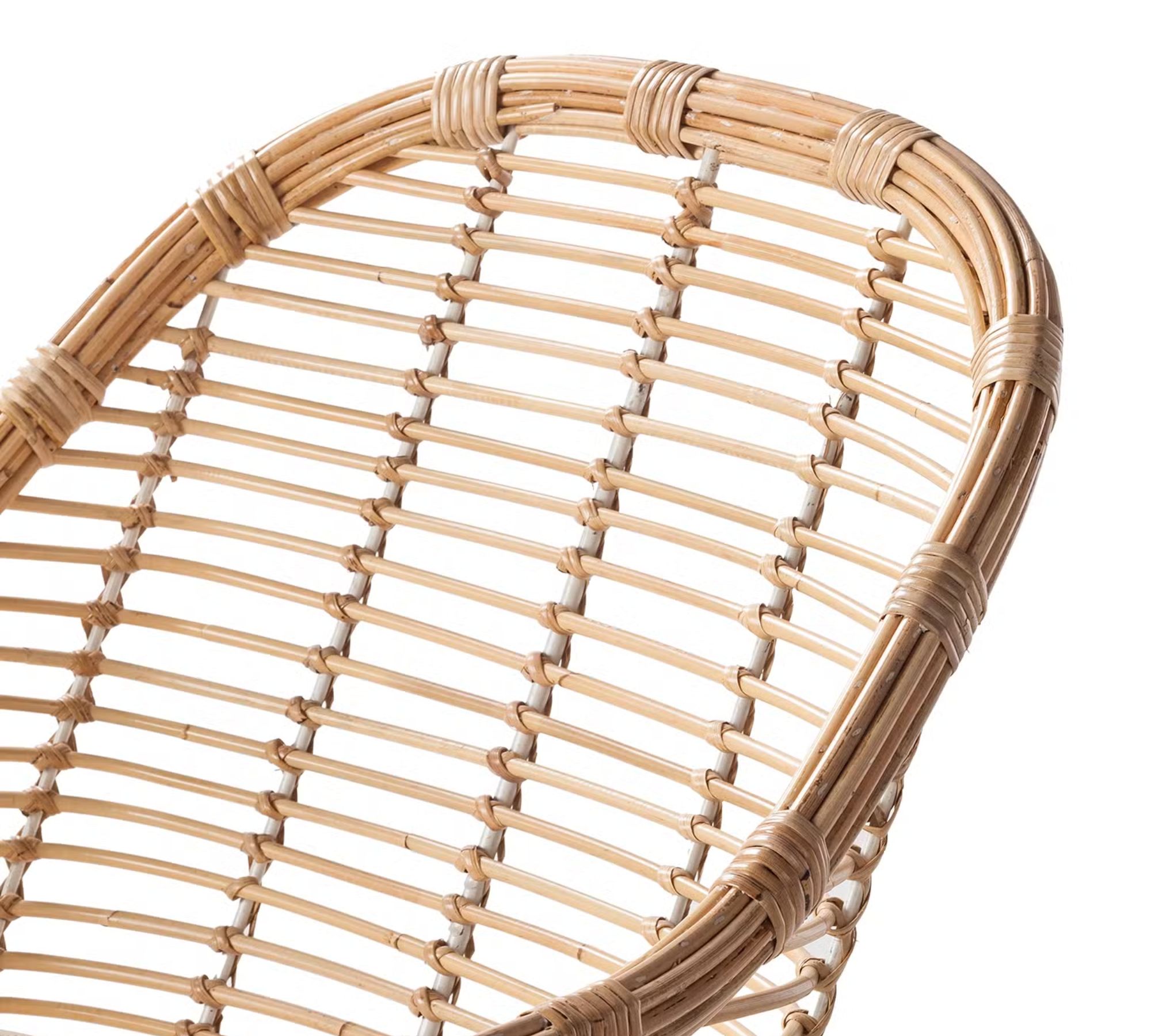 Armchair with seat cushion Rattan Brown