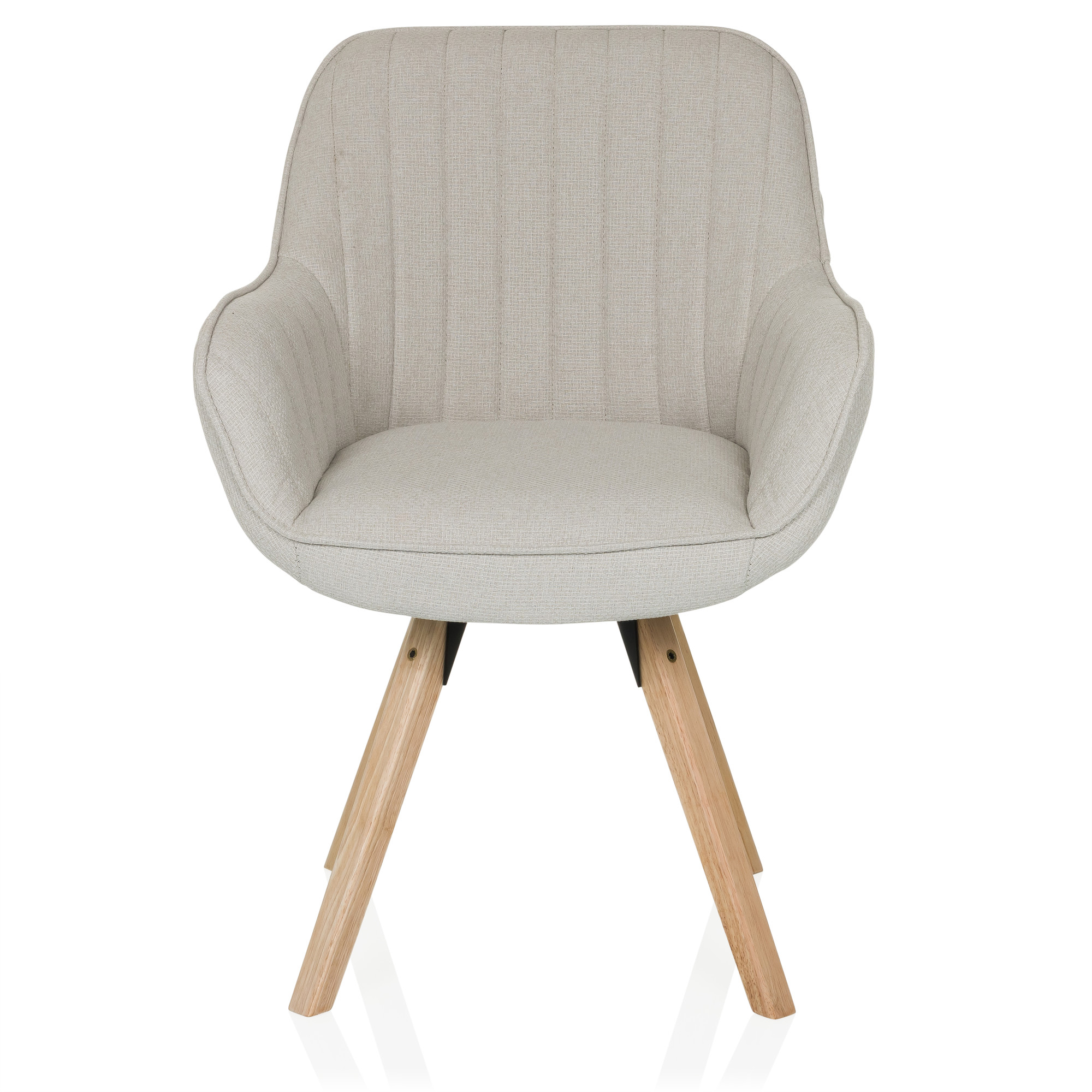 SCANDI SOFT Esszimmerstuhl Drehbar Stoff Creme