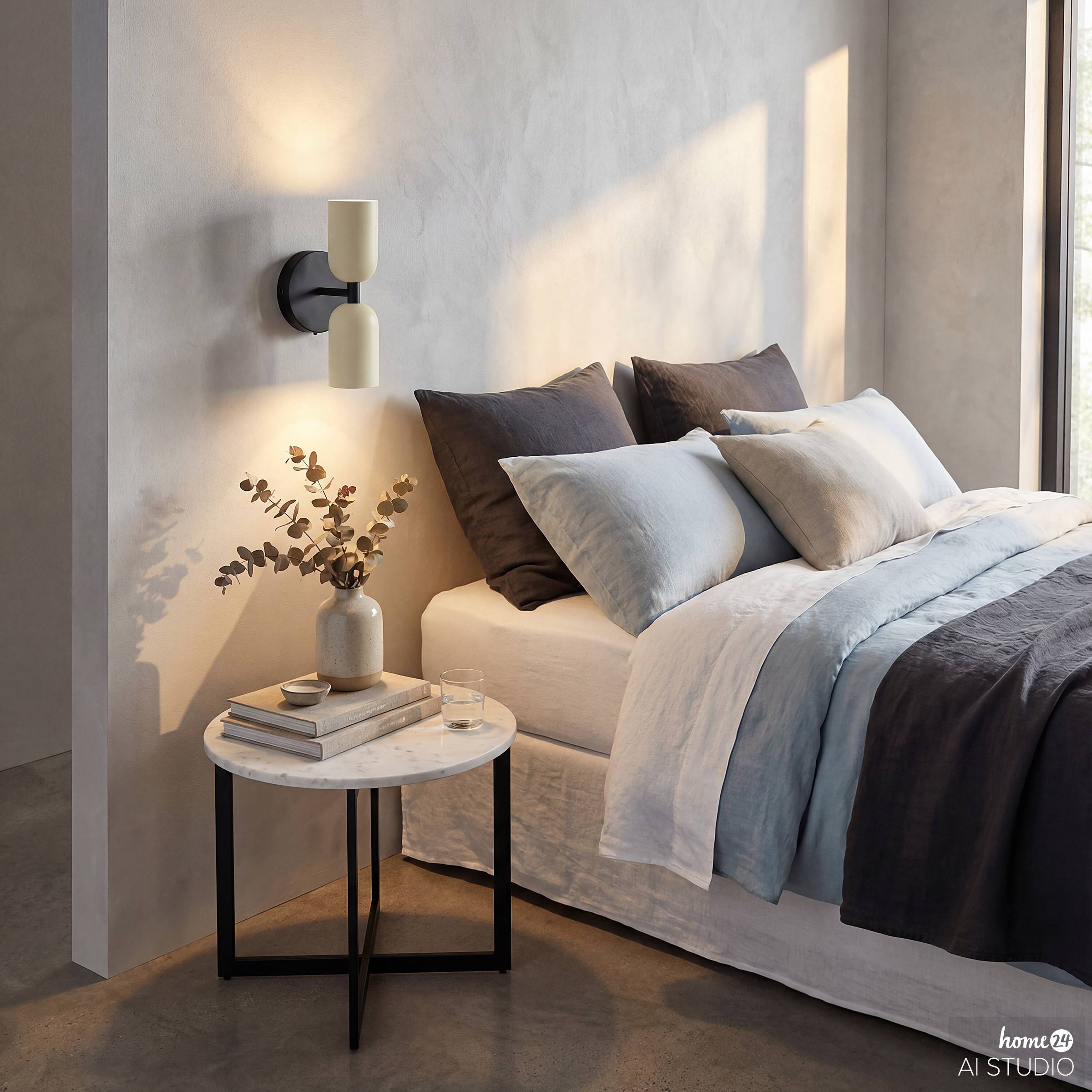 Nimi Battery Wall Lamp 3-Step Dimmer Cream Black