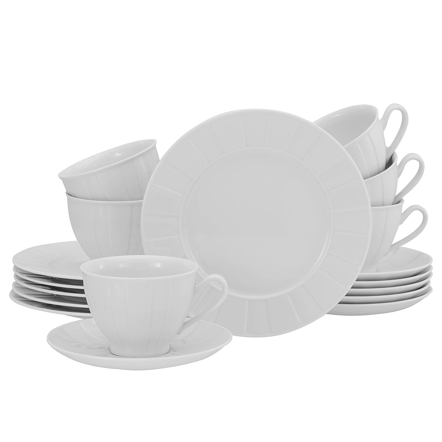 Kaffeeservice Barcelona 18-Teilig Porzellan Weiß 