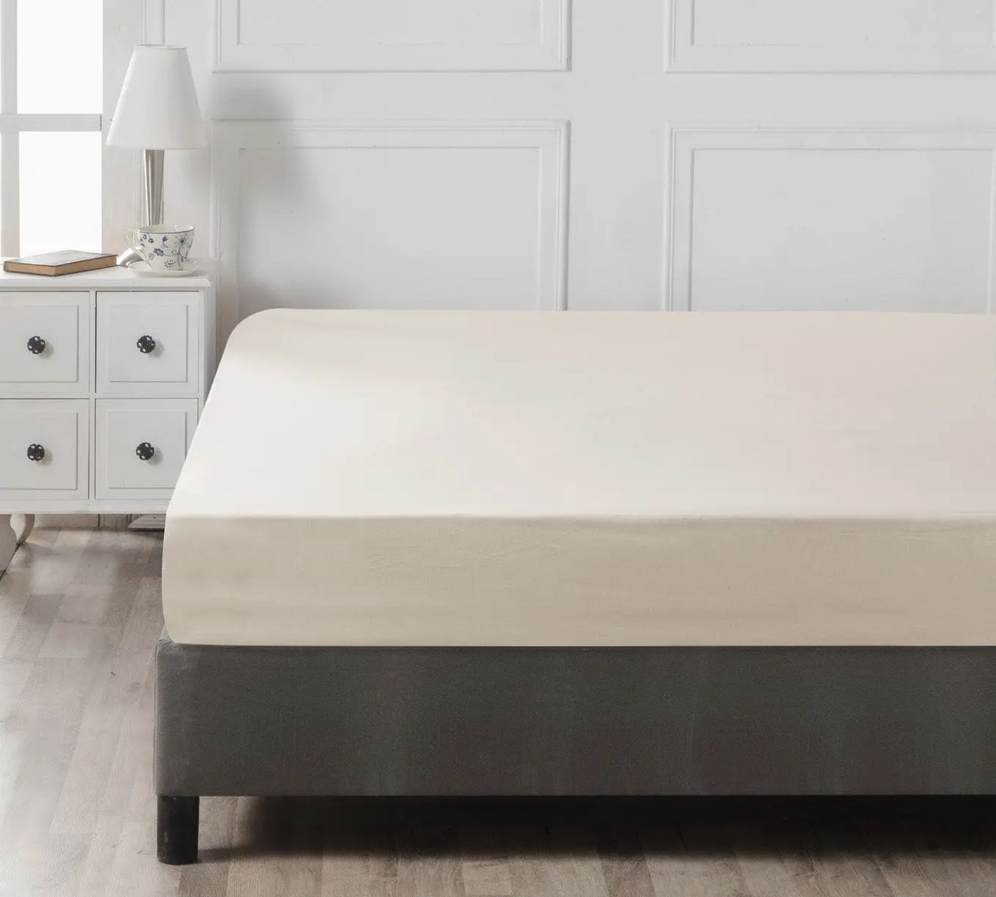 Lenzuolo con angoli cotone crema 100cm x 200cm